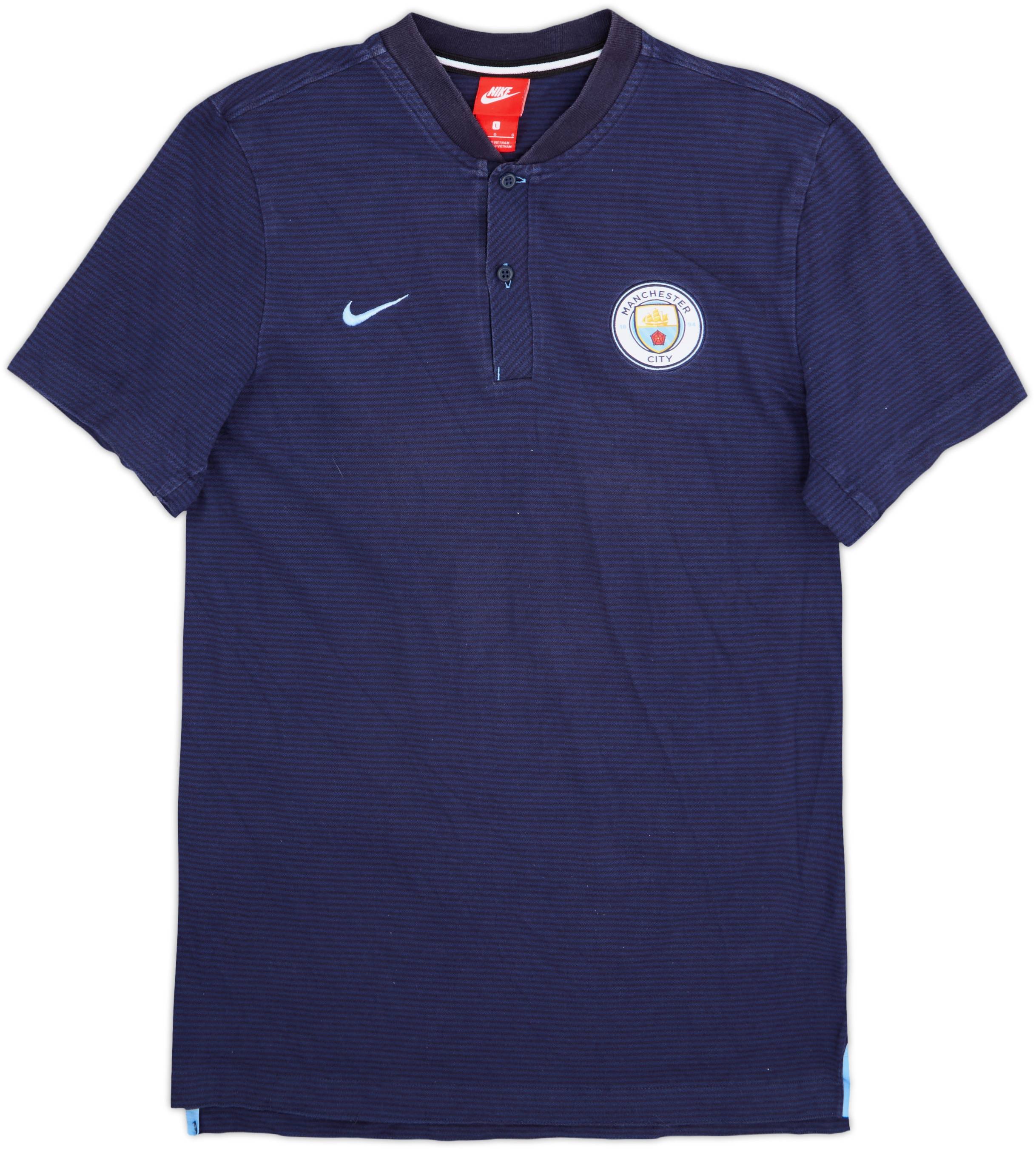 Vtg Y2K Nike Manchester City Football Soccer Polo T-Shirt