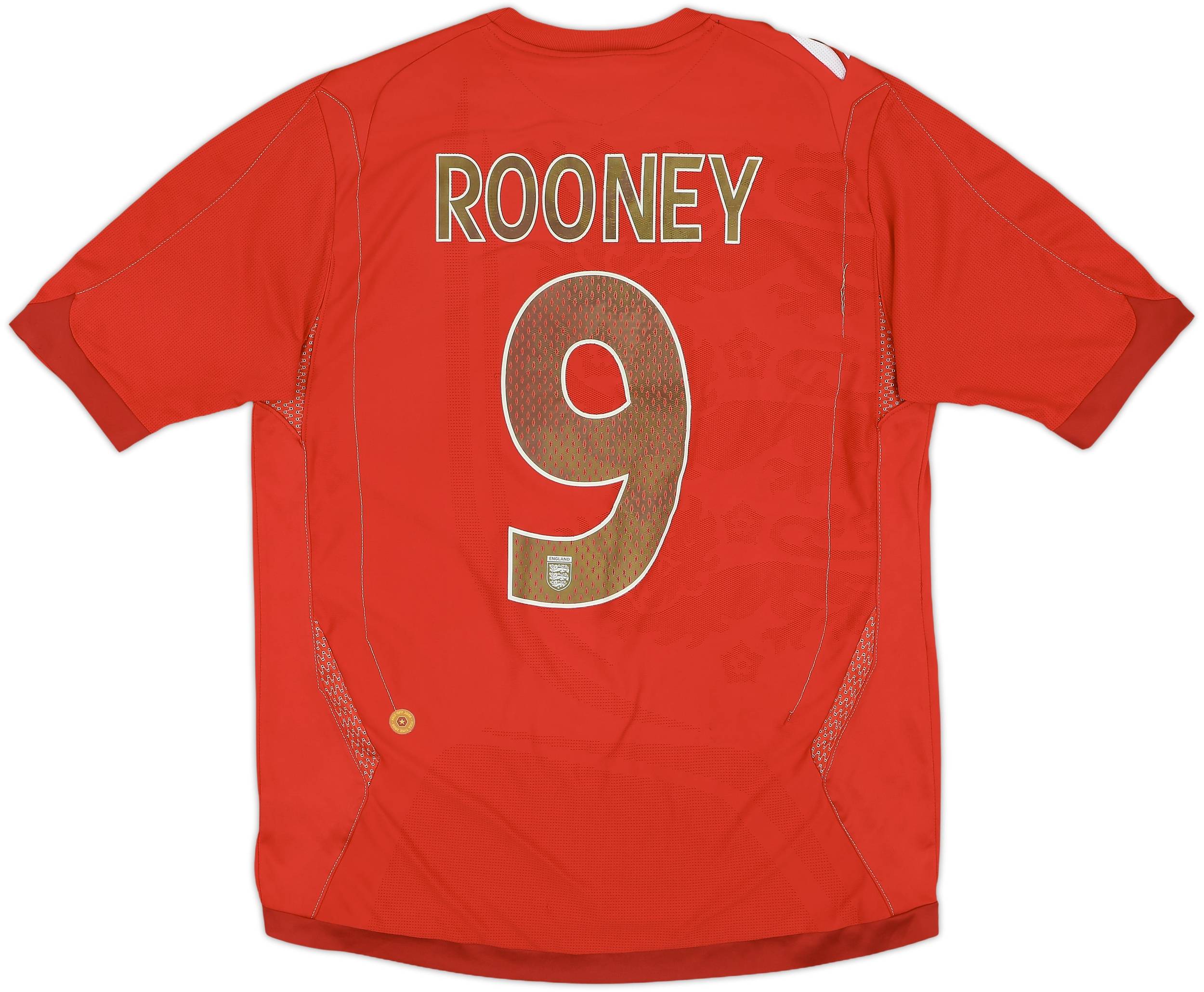 【50％OFF】 Away England 2006-08 Shirt (M) - 6/10 - #9 Rooney ウェア