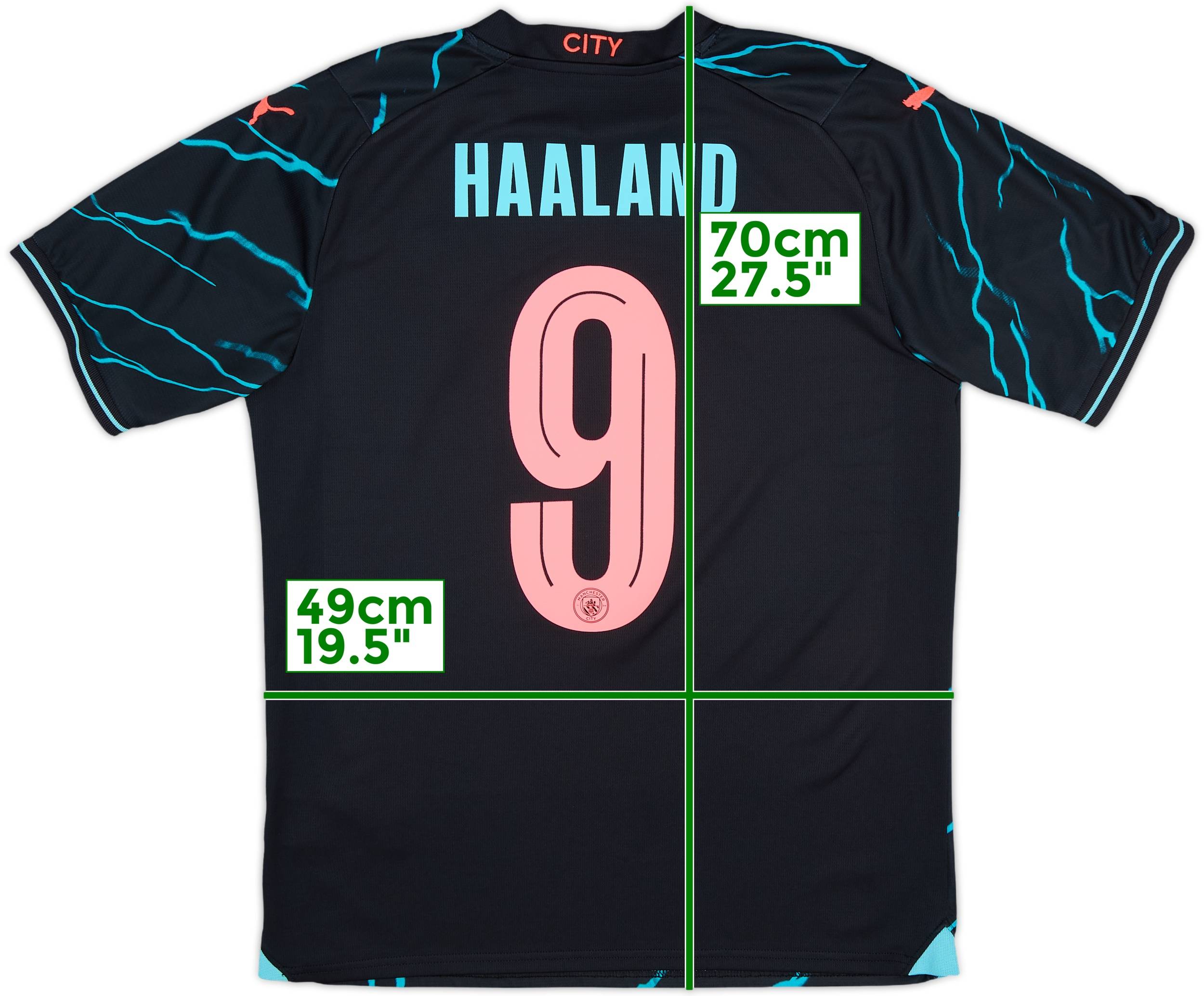 2023-24 Manchester City Third Shirt Haaland #9 - 8/10 - (M)