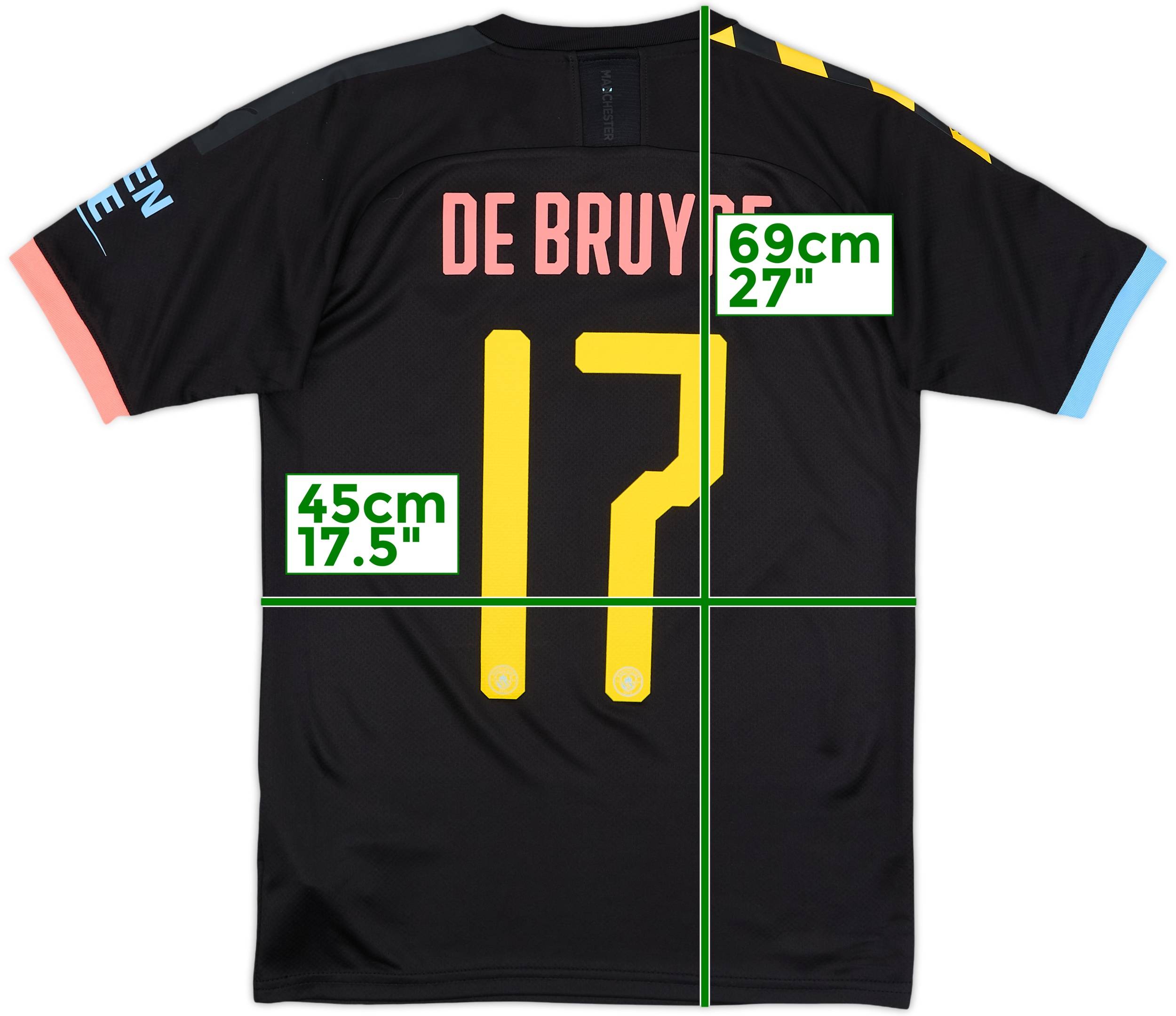 19-20 Manchester City デブライネ #17 2019-20 Manchester City Third Shirt De Bruyne #17 - 6/10 - (M)