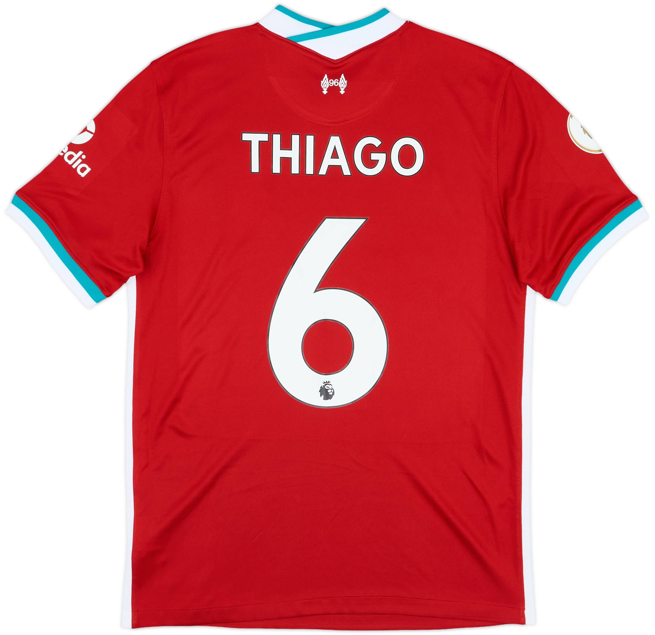 2025高い素材  2020-21 Liverpool Home Shirt Thiago #6 - 9/10 - (M) ウェア