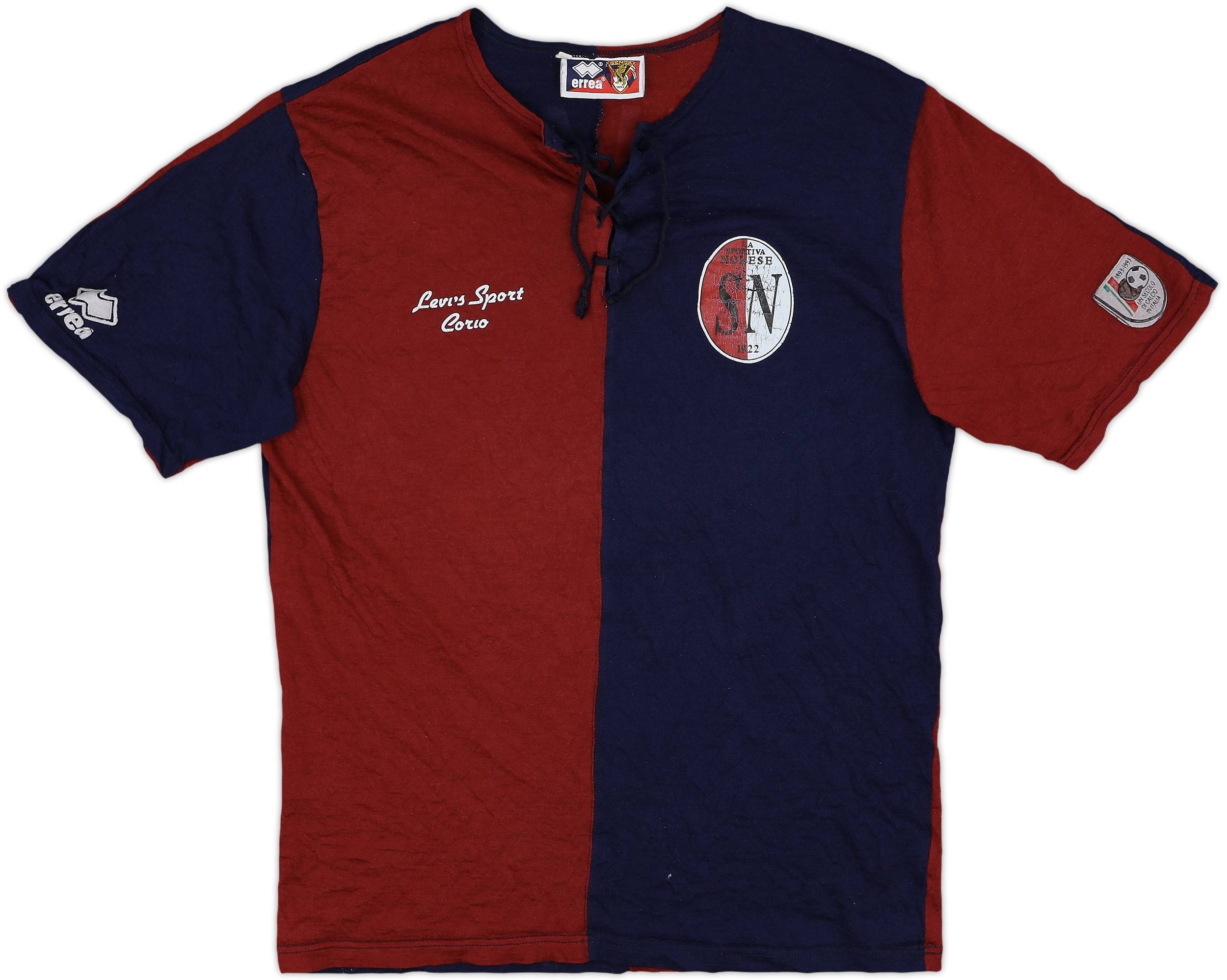 90s errea×GENOA ジェノア長袖レプリカユニフォームロゴ白色