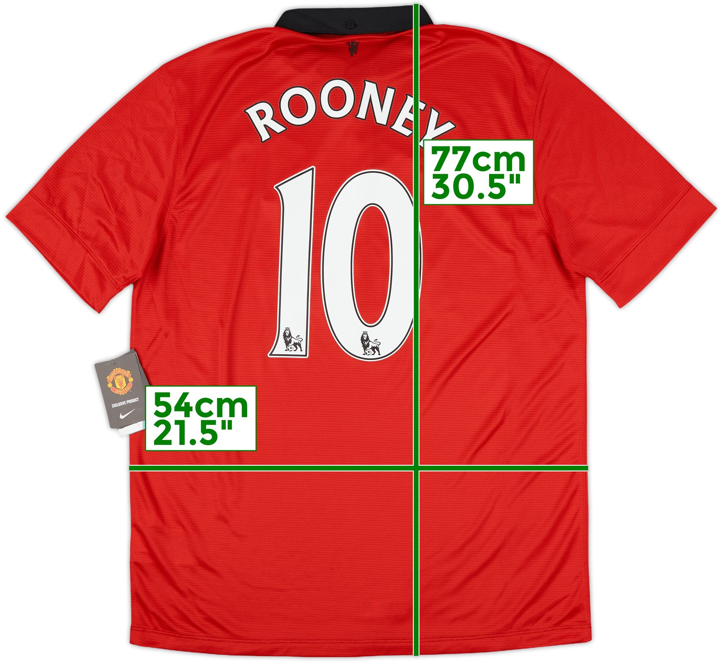 2012-13 Manchester United Home Shirt Rooney #10 - 6/10 - (L