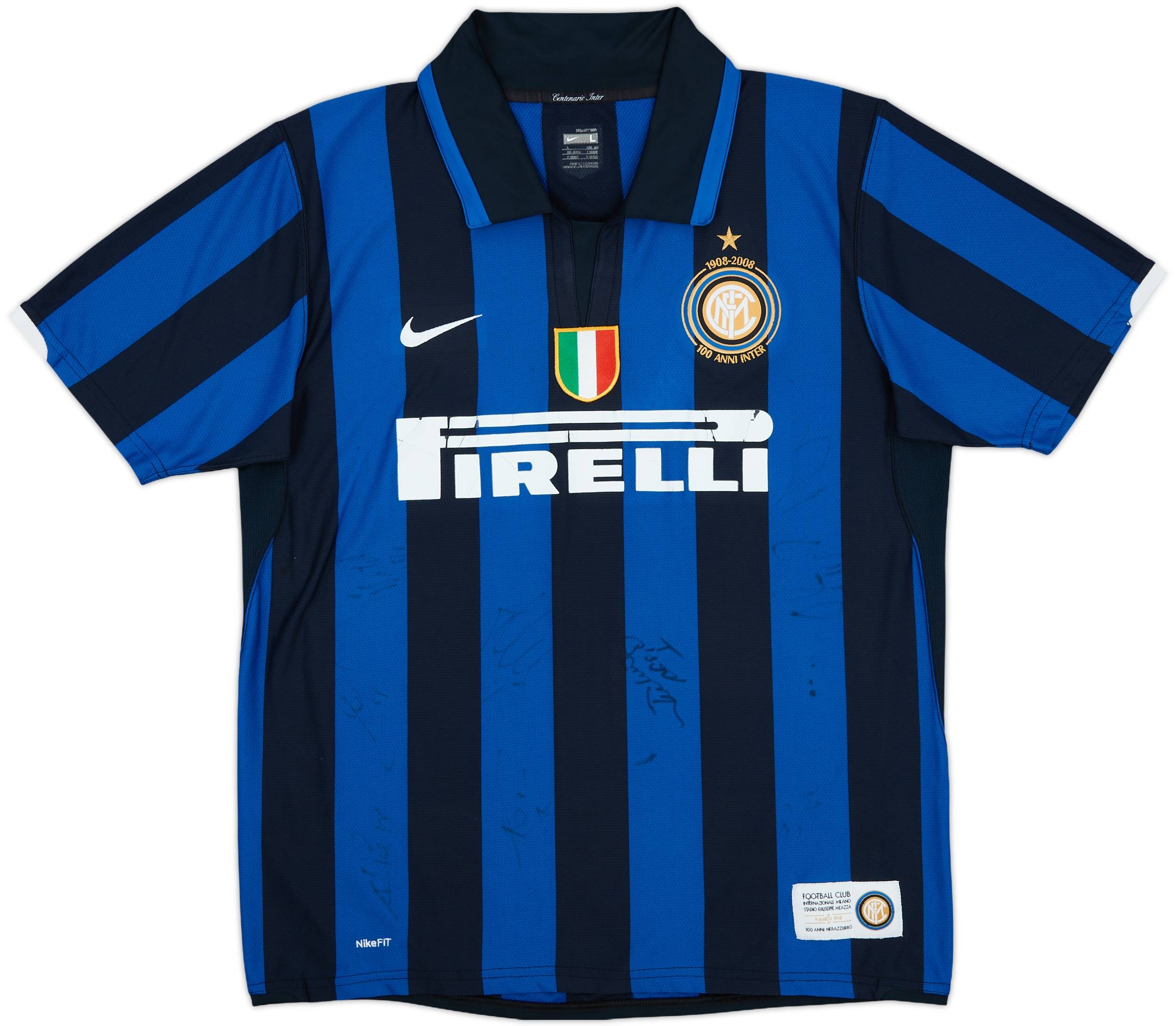 08's NIKE × INTER S/S Game Shirts インテル 2008-09 Inter Milan Nike Polo Shirt - 7/10 - (L)