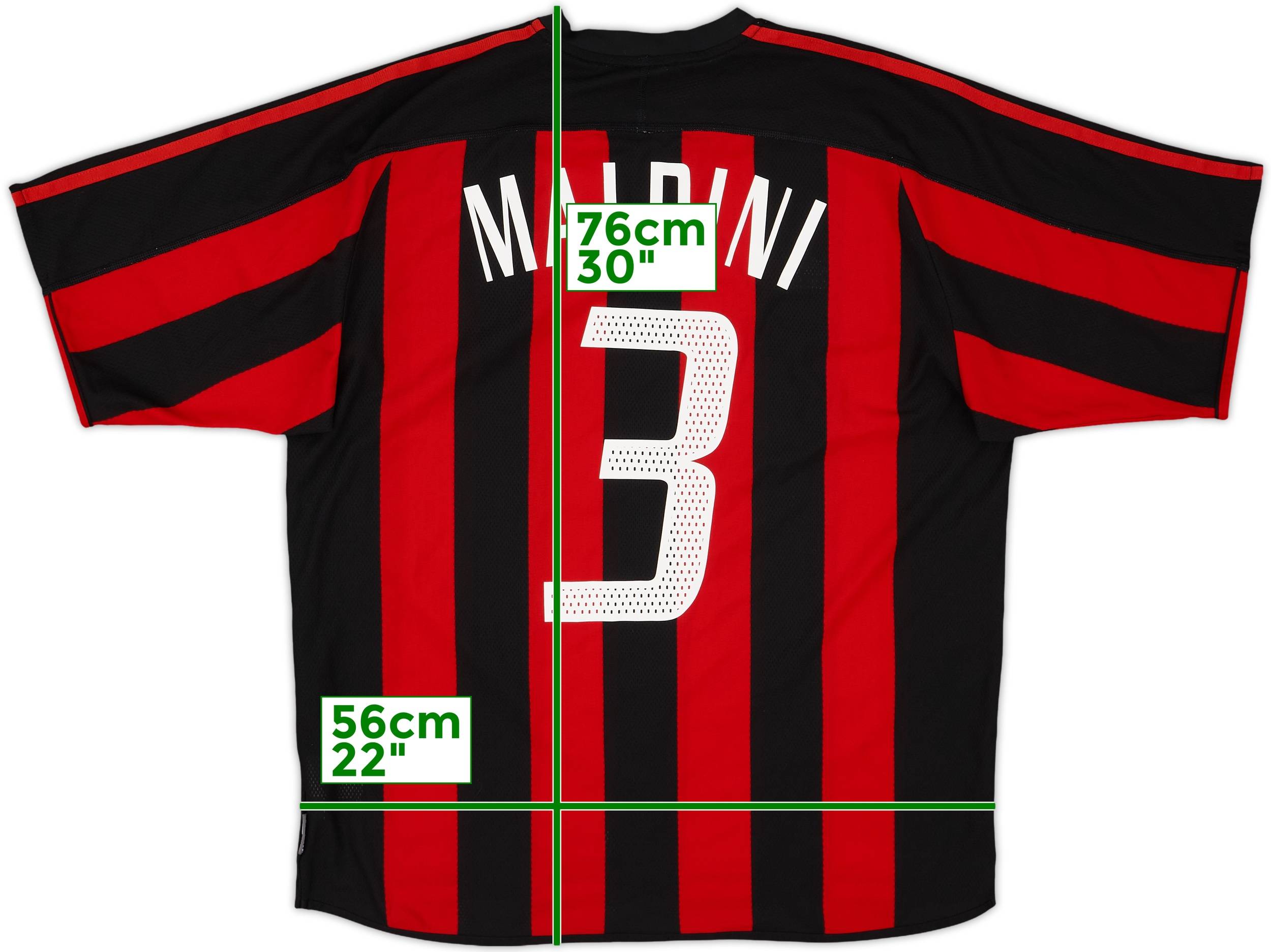 福袋 売れ残り Maldini Shirt Home Milan AC 2003-04 #3 (L) - 6/10 - 応援グッズ
