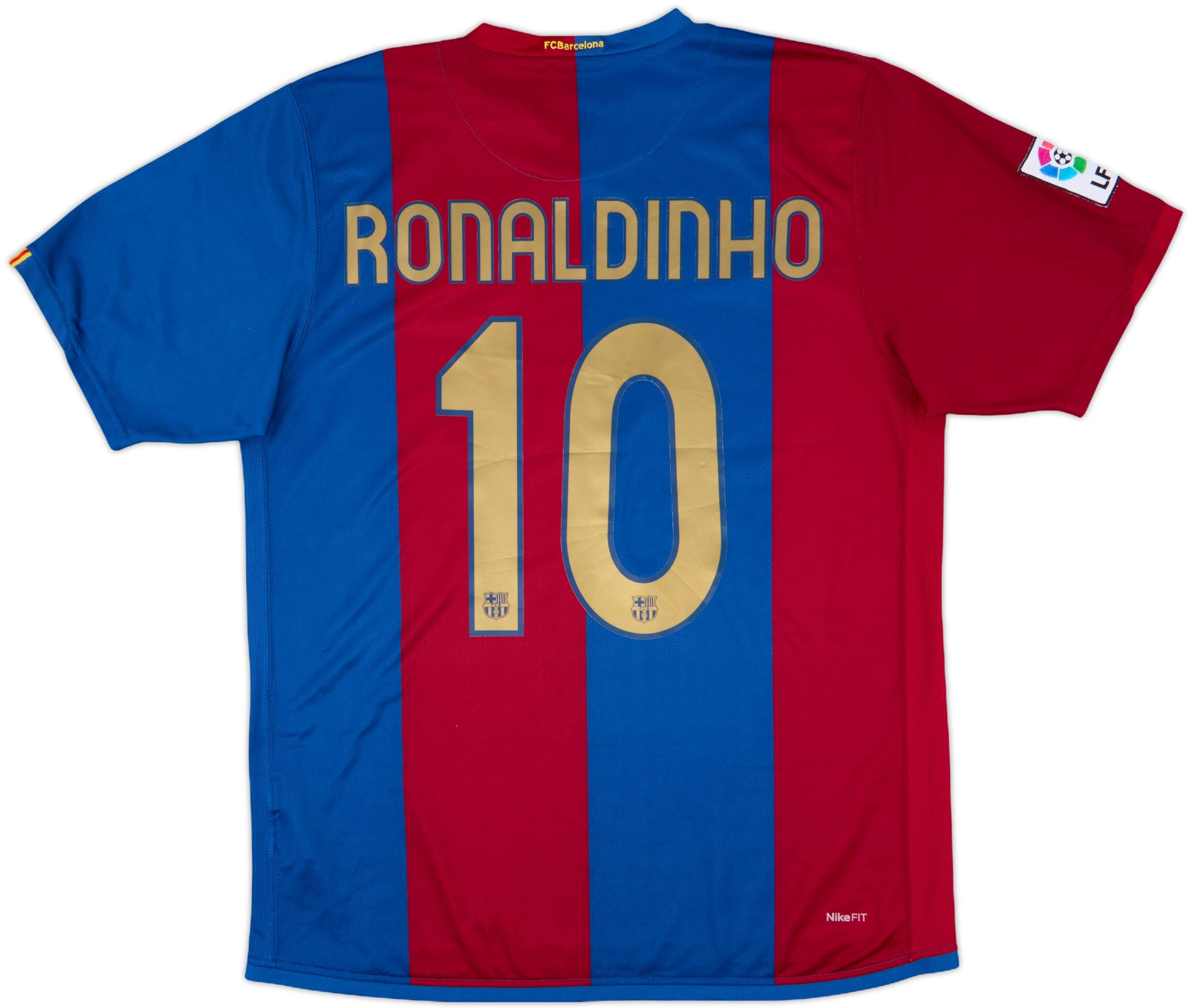 2006/07 【AUTHENTIC】Ronaldinho #10 , L 2006-07 Barcelona Home Shirt Ronaldinho #10 - 9/10 - (L)