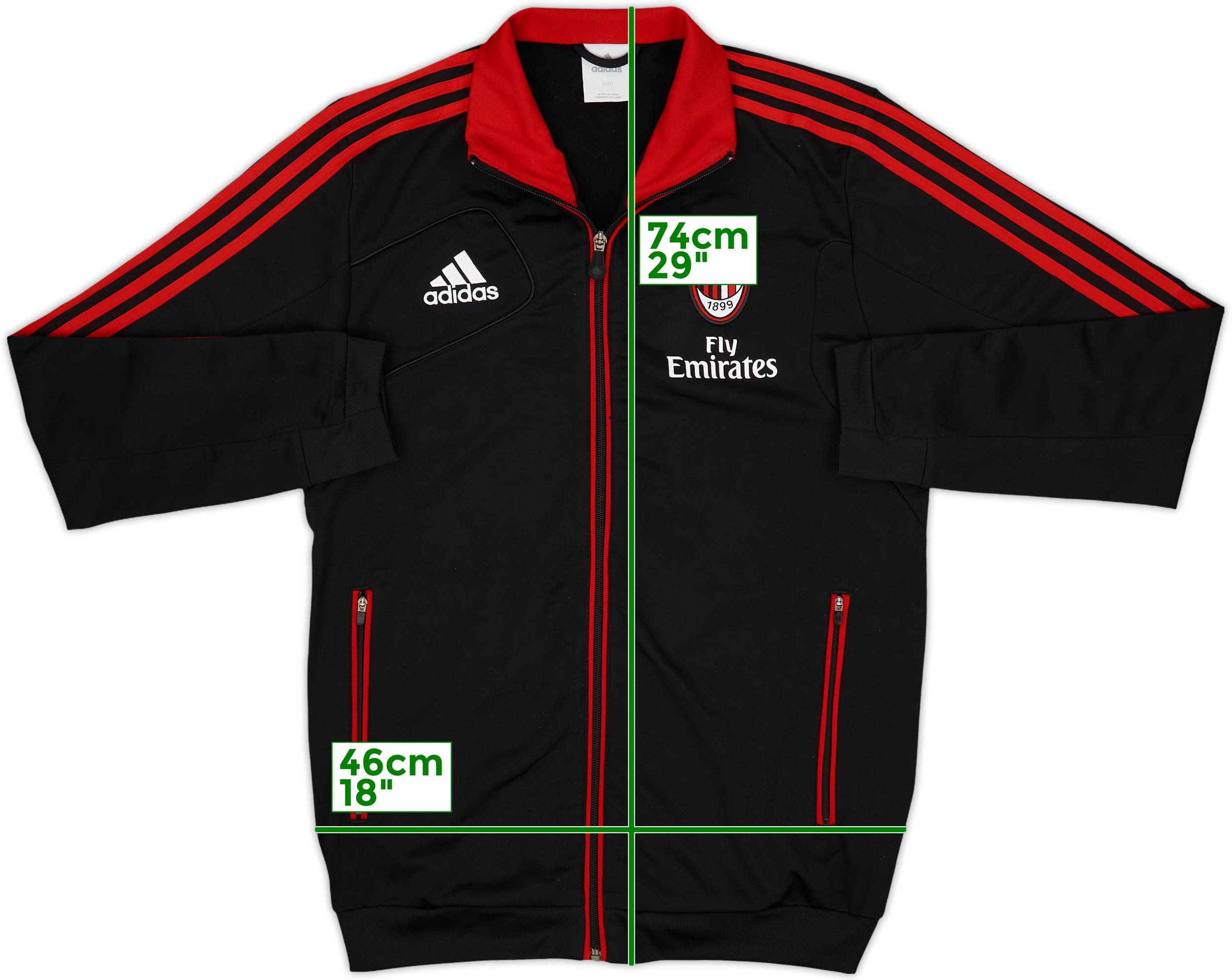 2012-13 AC Milan adidas Track Jacket - 9/10 - (M)