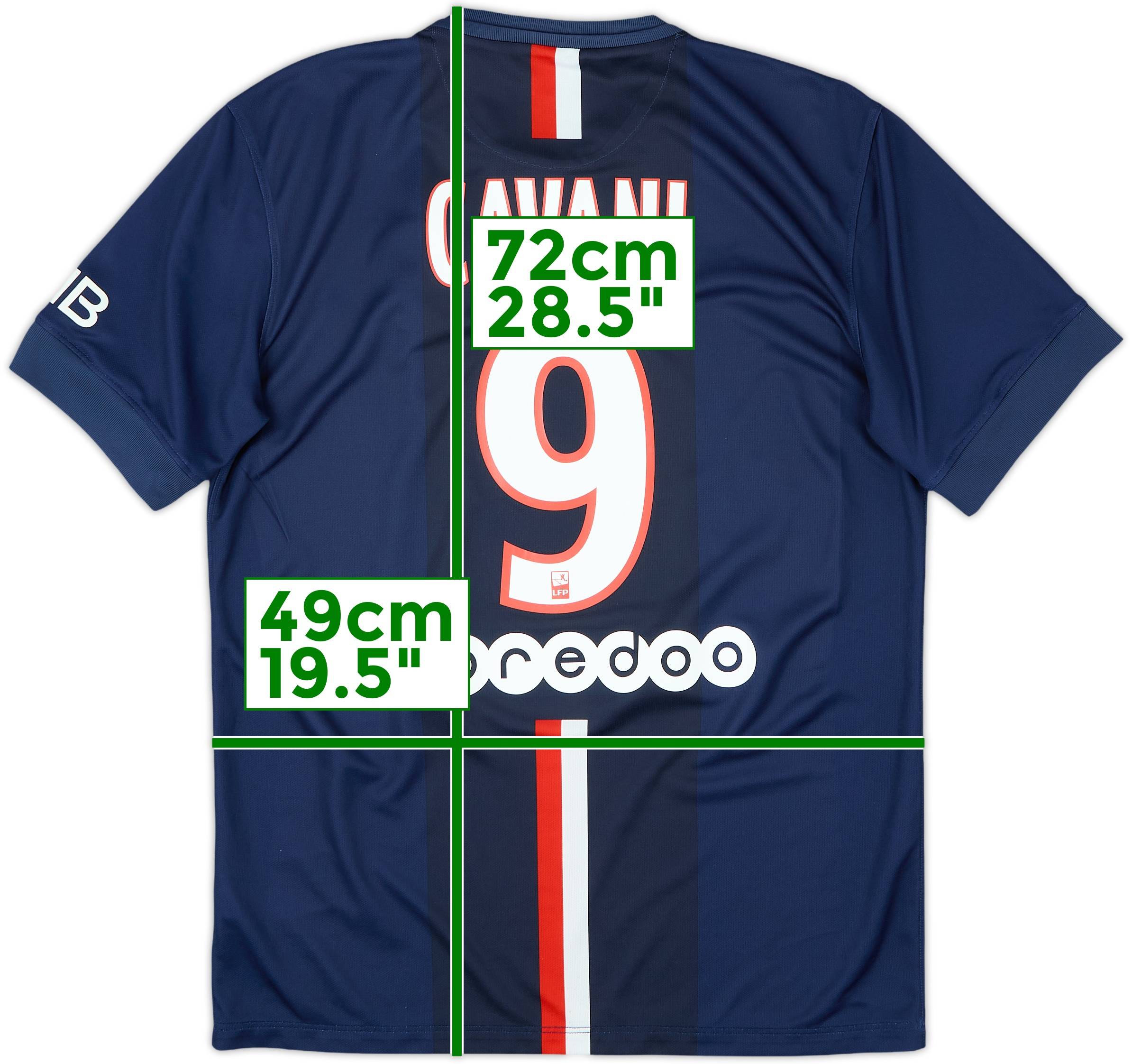 2014-15 Paris Saint-Germain Home Shirt Cavani #9 - 8/10 - (M)