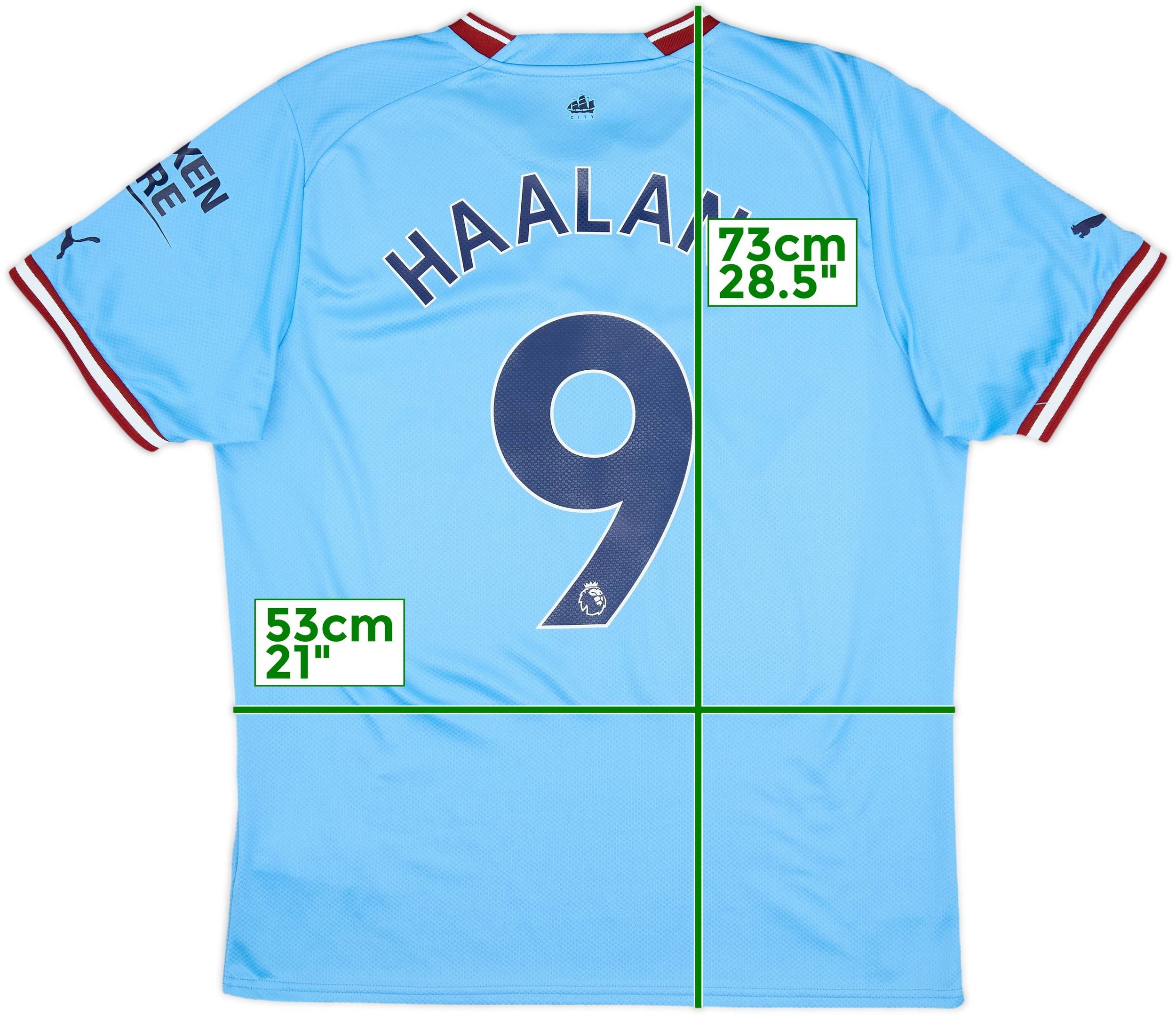 2022-23 Manchester City Home Shirt Haaland #9 - 8/10 - (L)