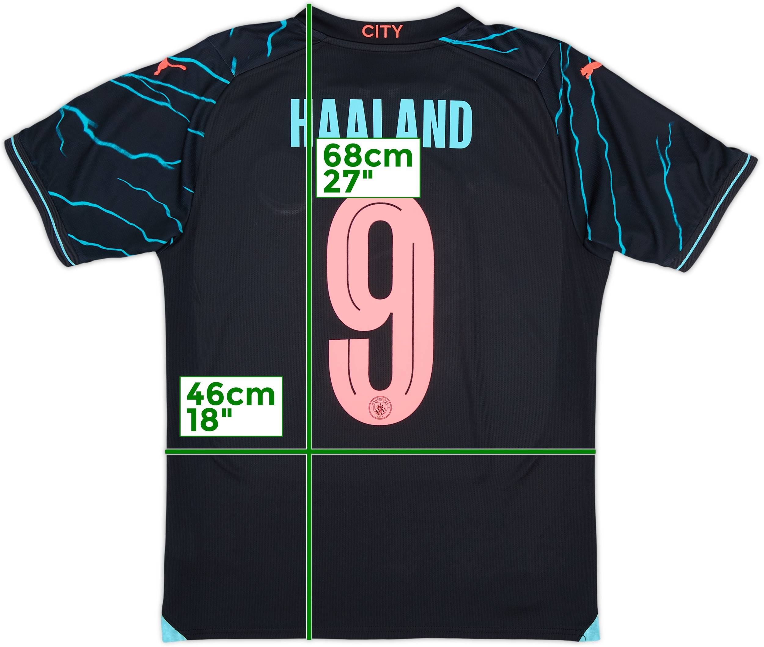 2023-24 Manchester City Third Shirt Haaland #9 - 8/10 - (S)