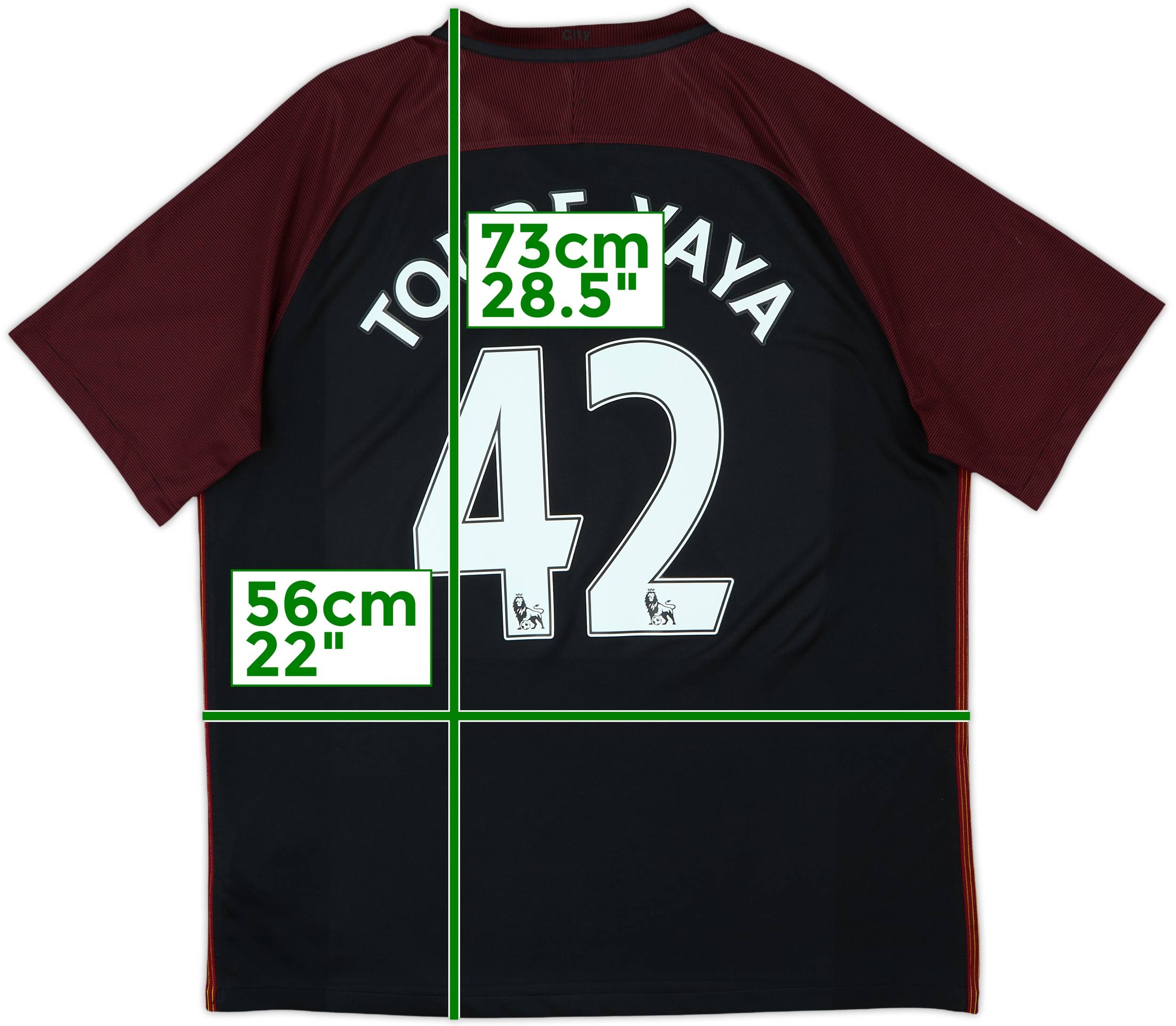 2016-17 Manchester City Away Shirt Toure Yaya #42 - 9/10 - (XL)