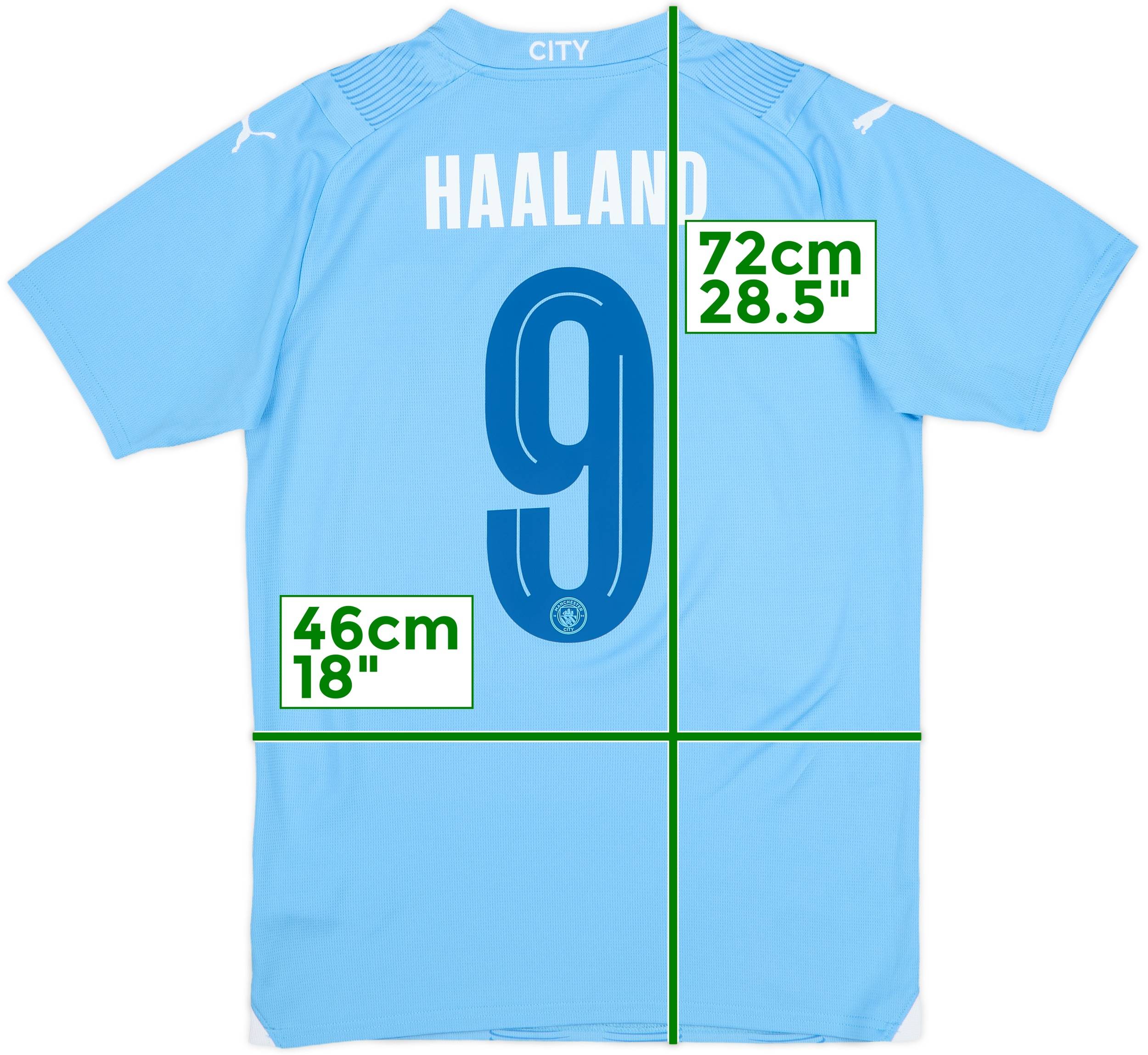 2022-23 Manchester City Home Shirt Haaland #9 - 8/10 - (L)