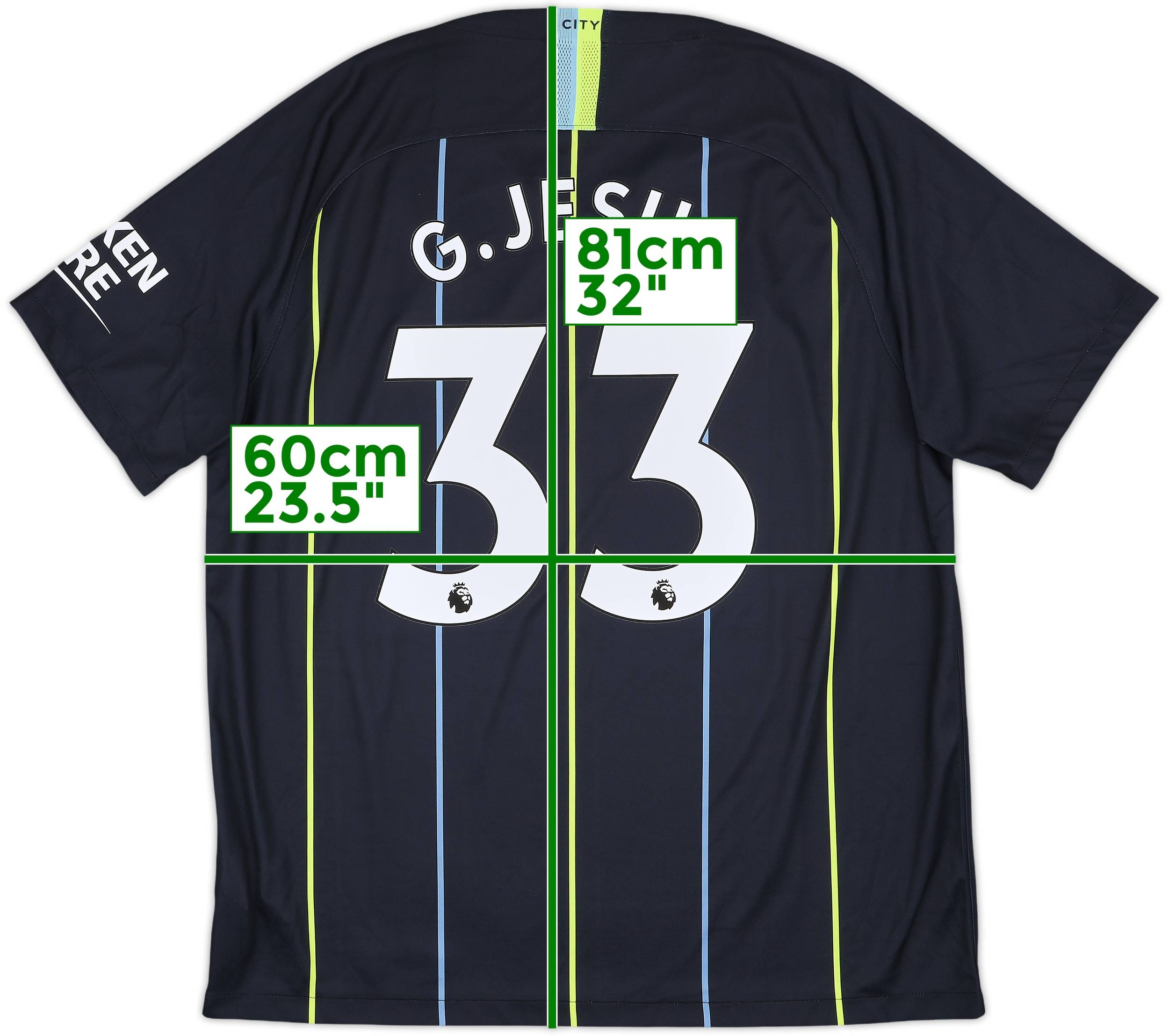 2018-19 Manchester City Away Shirt G. Jesus #33 - 9/10 - (XL)