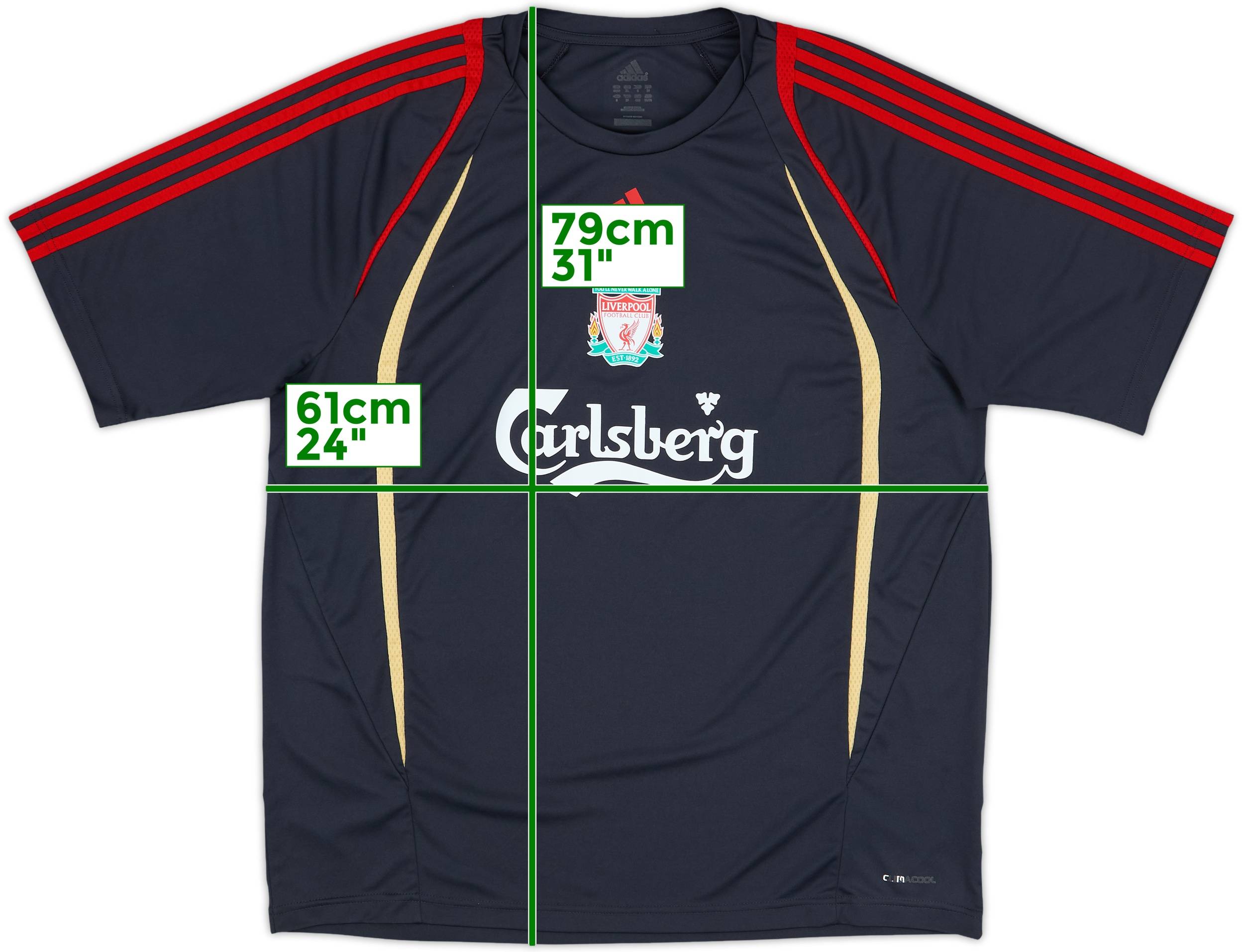 美品】リヴァプールFC adidas トレーニングシャツ Carlsberg
