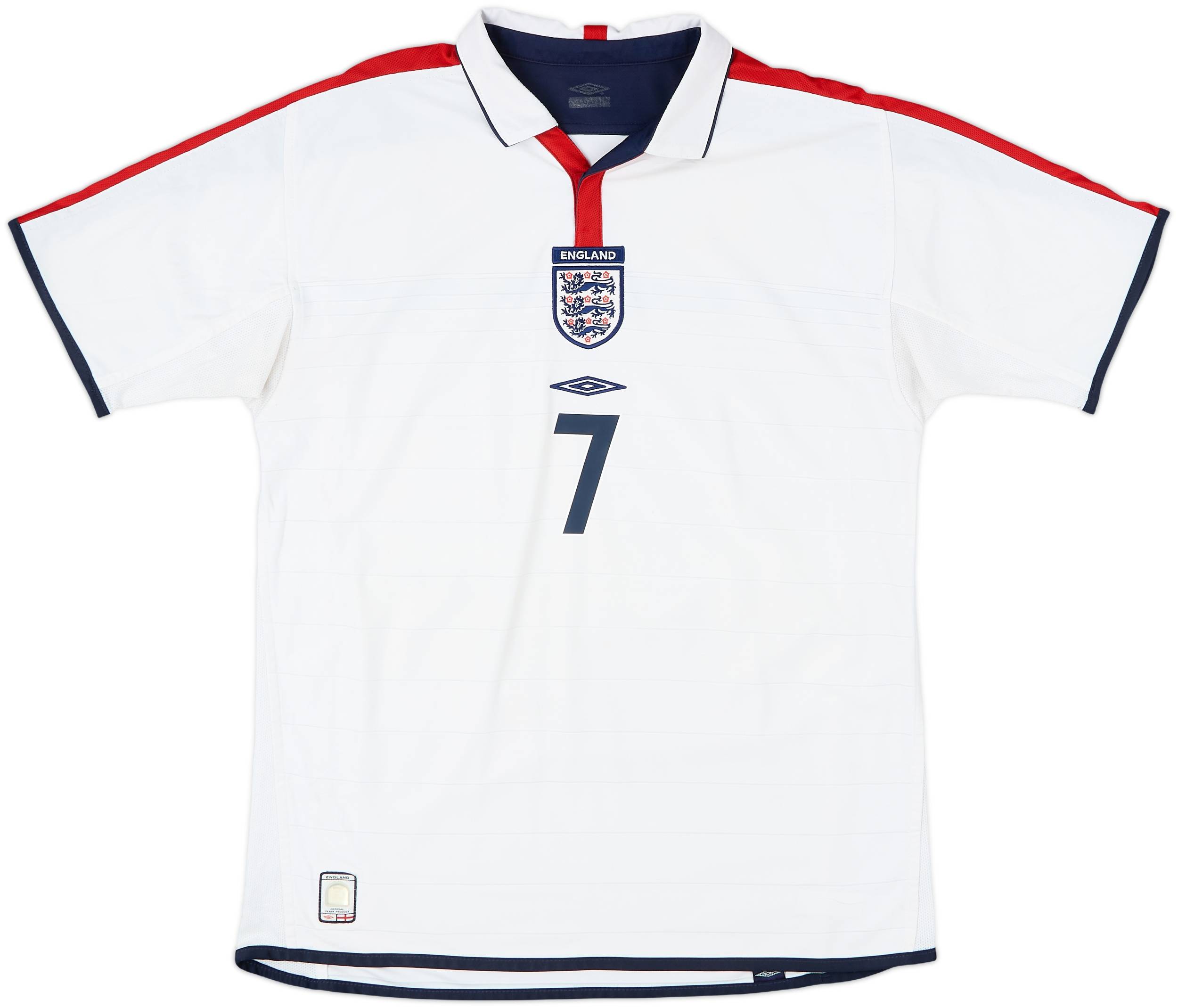 2003-05 England Home Shirt Beckham #7 - 5/10 - (L)