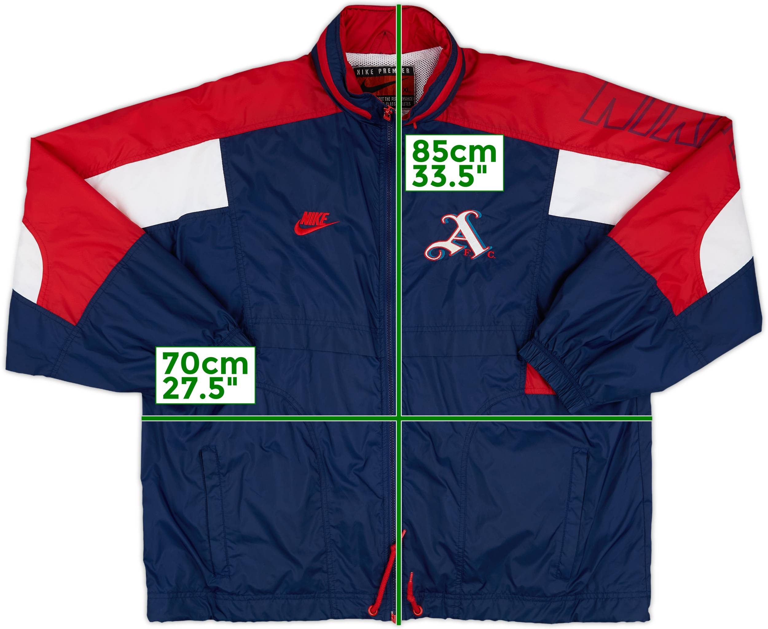 1995-96 Arsenal Nike Hooded Rain Jacket - 6/10 - (XL)