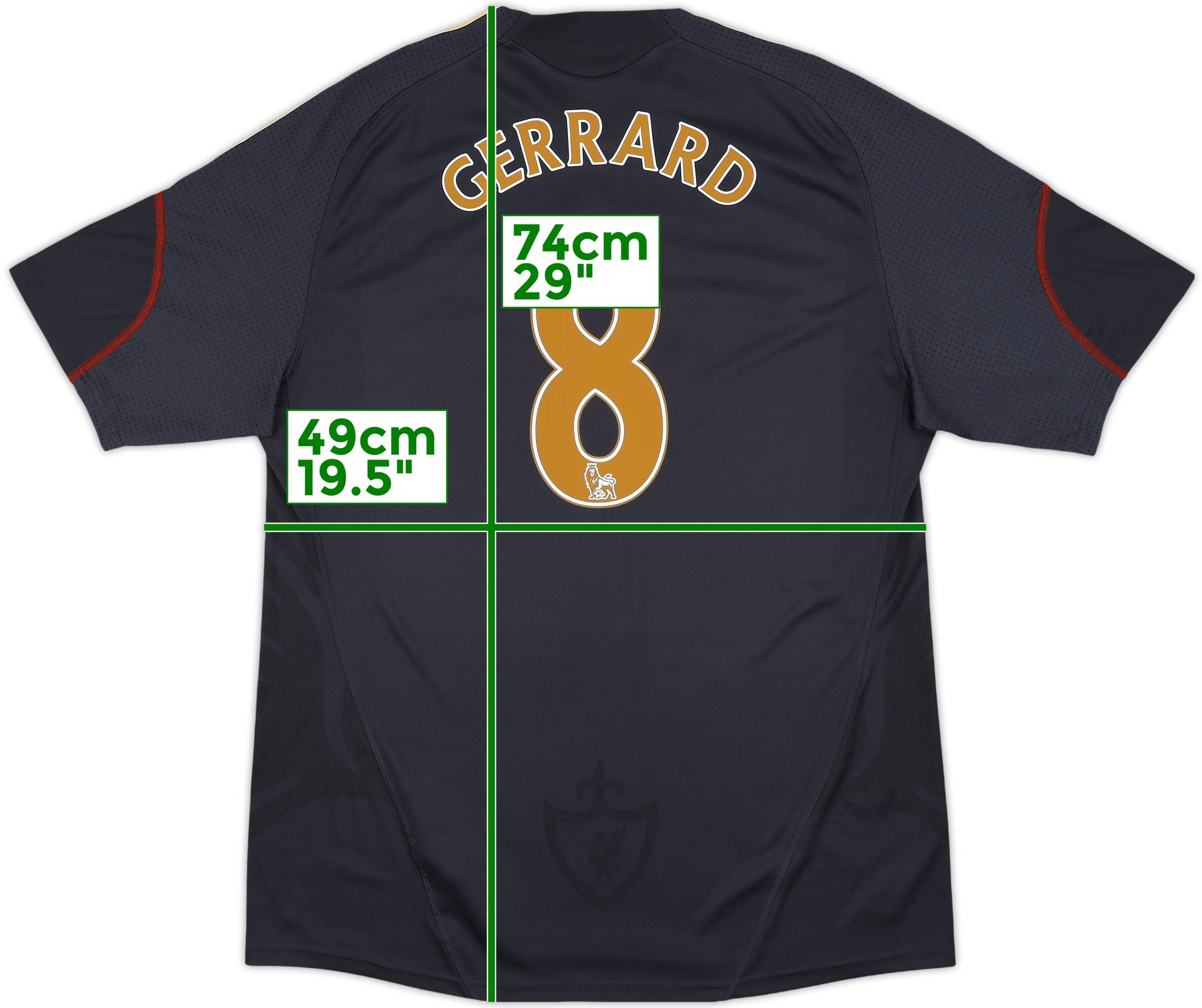 a*a様 リバプール GERRARD 8番 アウェイ　09 2009-10 Liverpool Away L/S Shirt Gerrard #8 - 6/10 - (S)