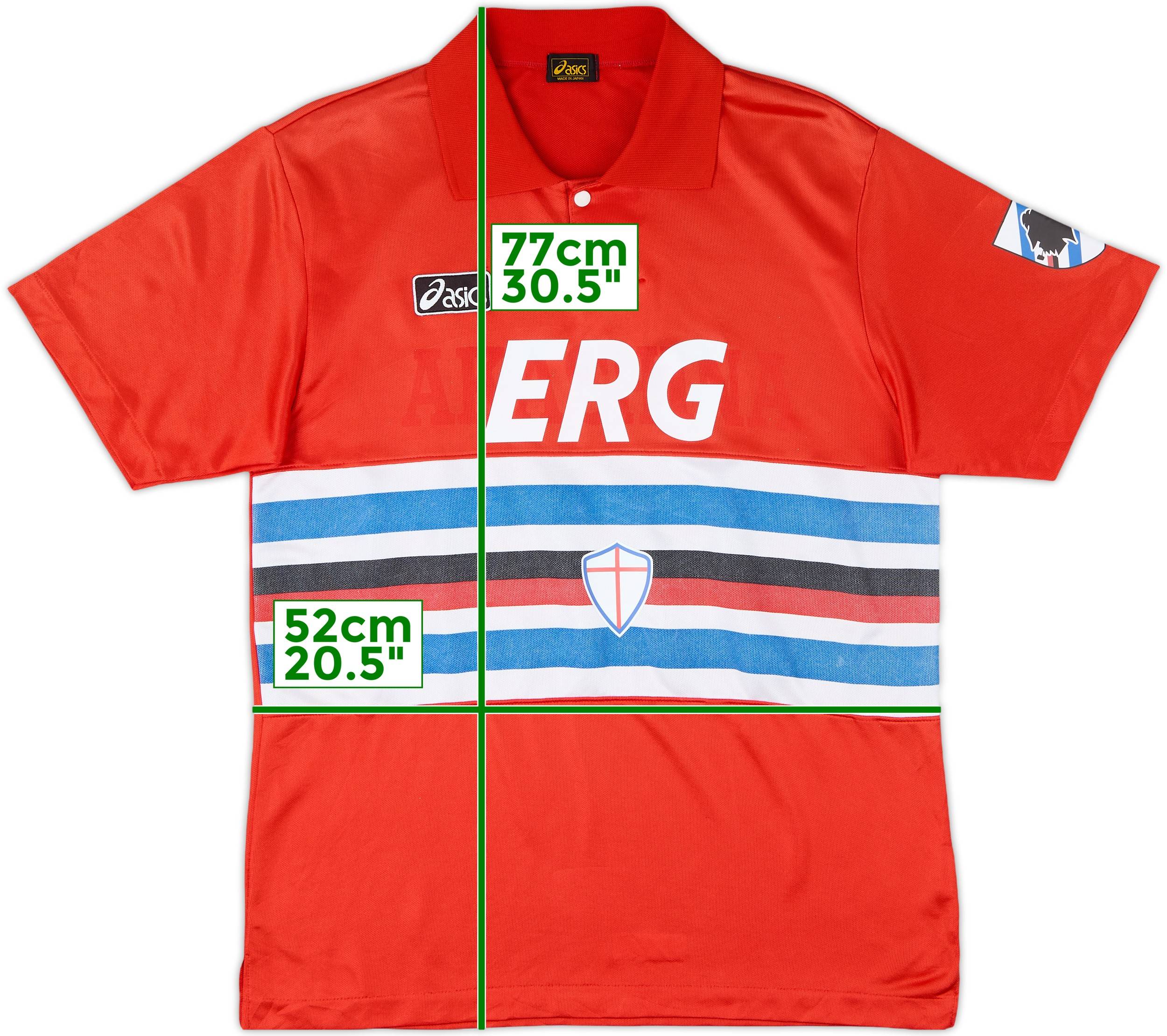 90s asics Sampdoria ゲームシャツ 日本製 15番 ビンテージ 1992-94 Sampdoria Third Shirt #2 - 5/10 - (L)