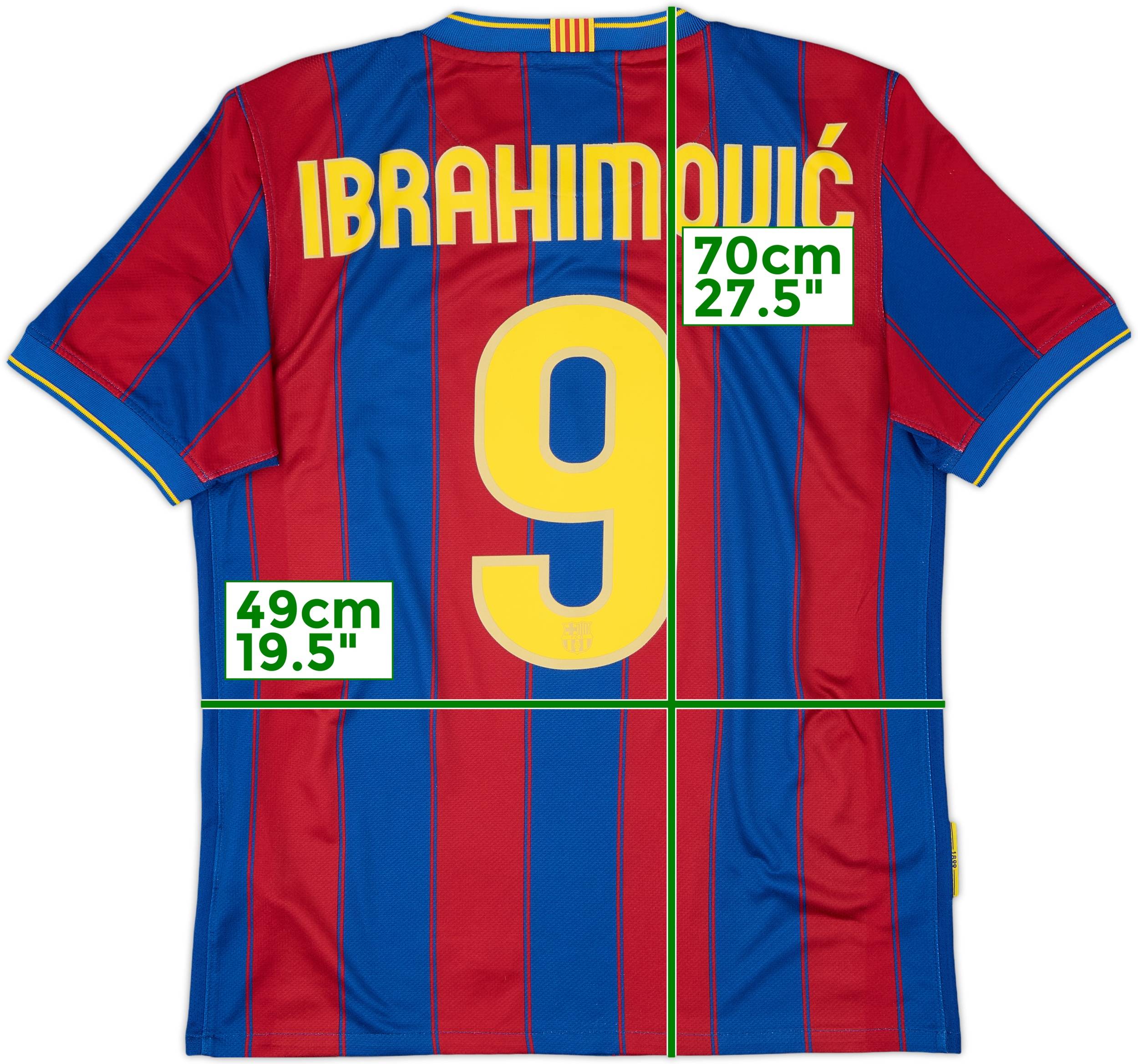 2009-10 Barcelona Home Shirt Ibrahimovic #9 - 6/10 - (S)