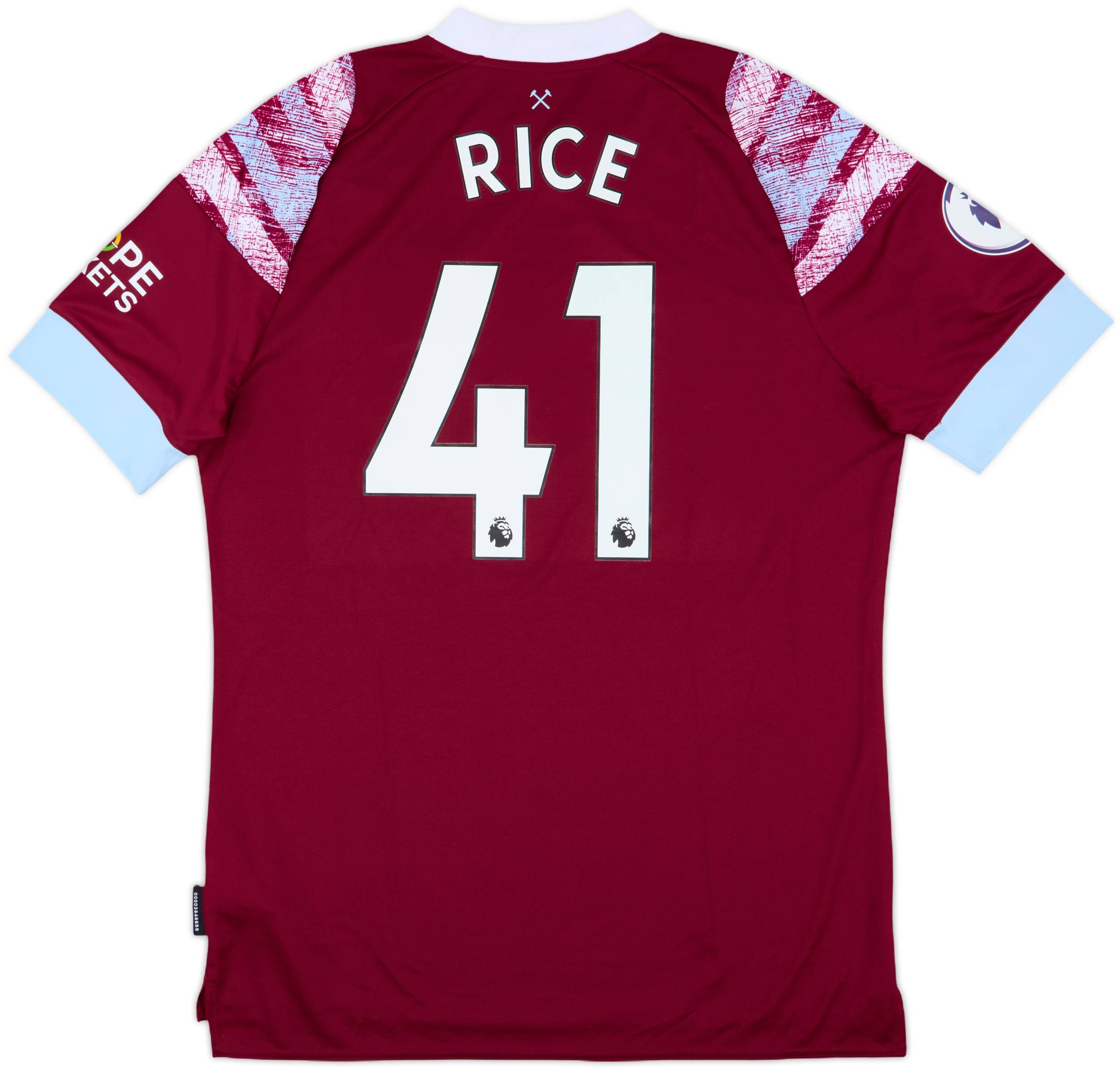 激安通販 2022-23 West (L) - 10/10 - #41 Rice Shirt Home Ham ウェア