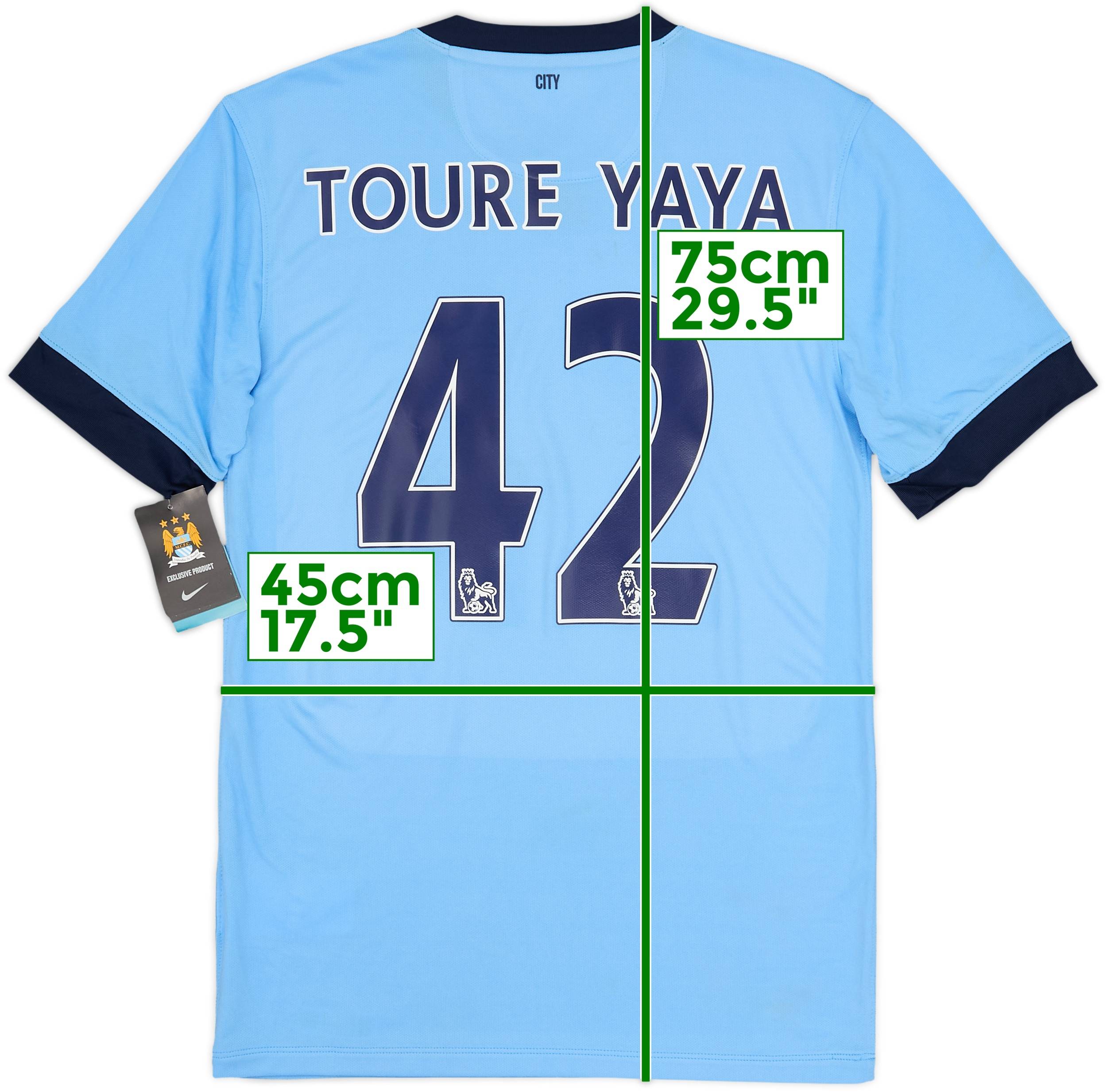 2014-15 Manchester City Home Shirt Toure Yaya #42 (S)
