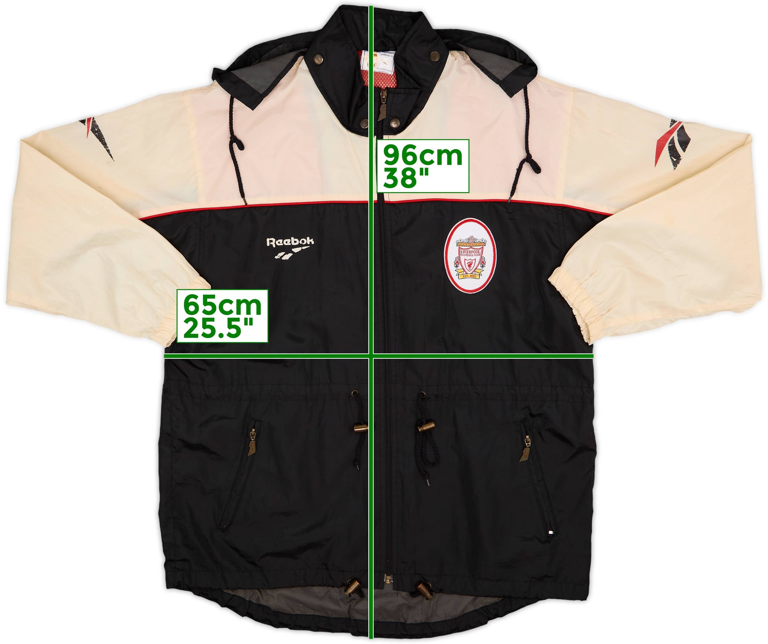 1996-97 Liverpool Reebok Hooded Rain Jacket - 5/10 - (L)