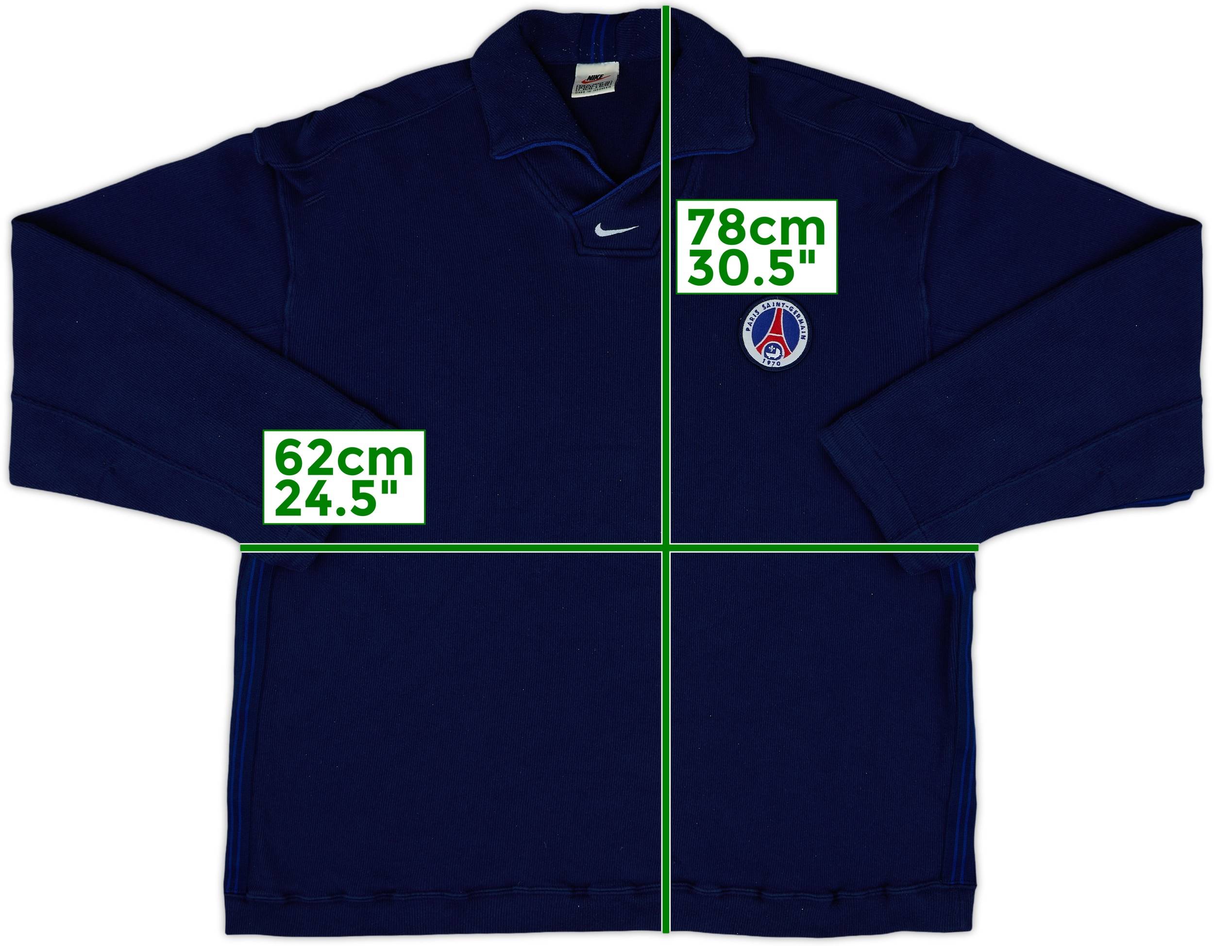 1998-99 Paris Saint-Germain Nike Sweat Top - 7/10 - (XL)