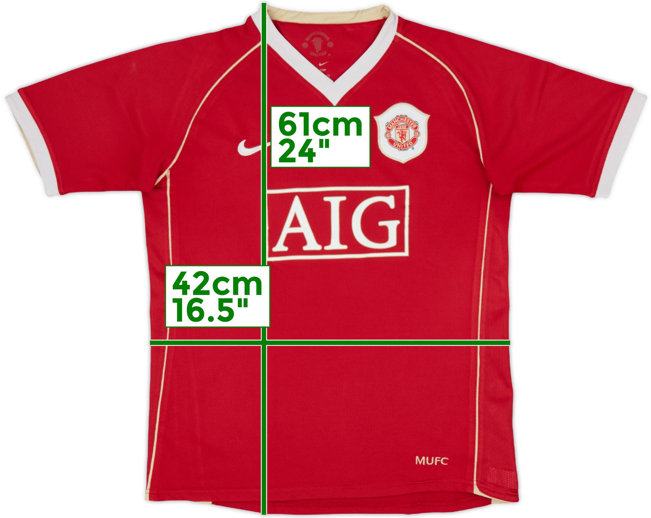 2006-07 Manchester United Home Shirt - 7/10 - (L.Boys)