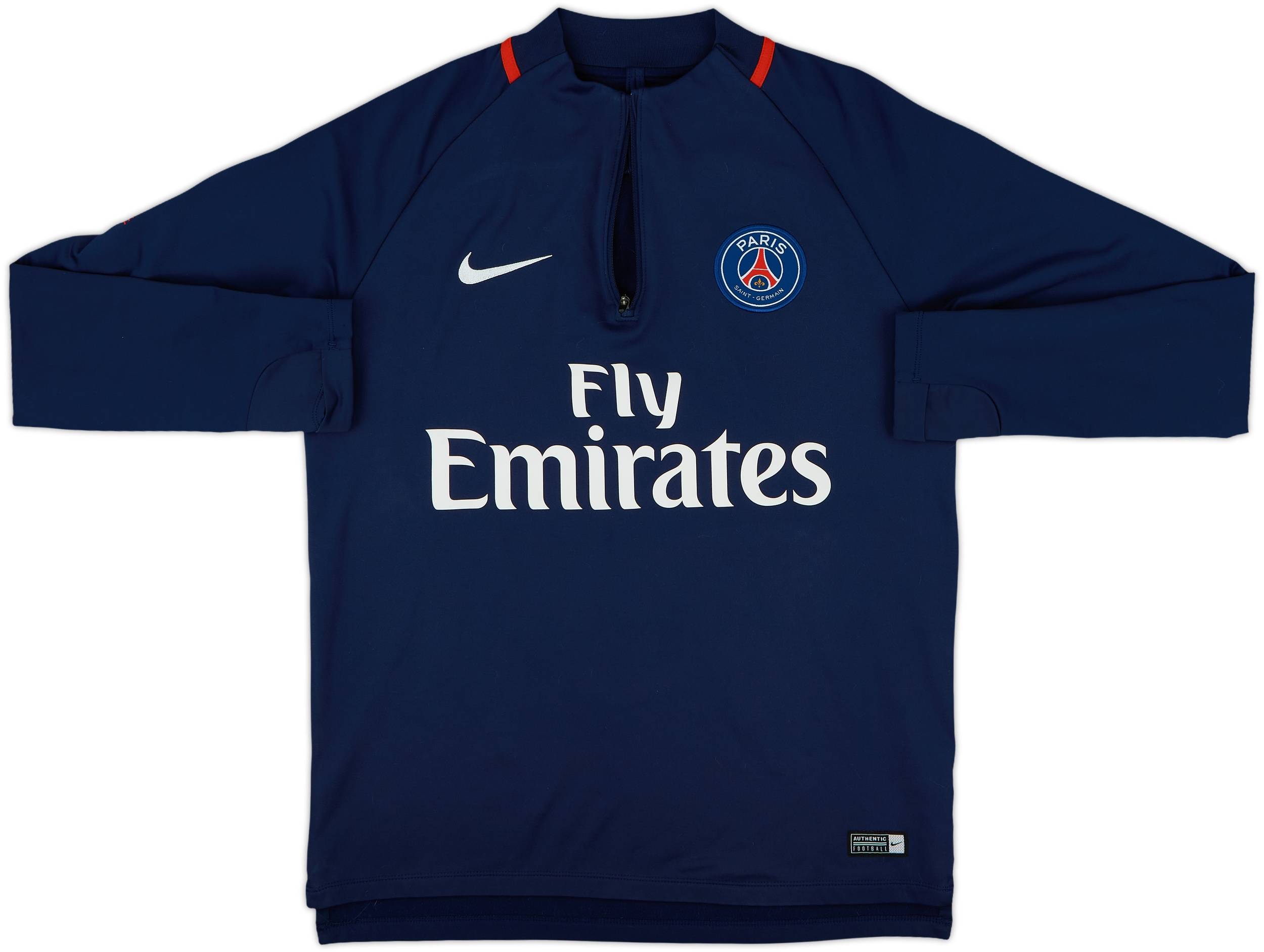 2017-18 Paris Saint-Germain Nike 1/4 Zip Training Top - 9/10