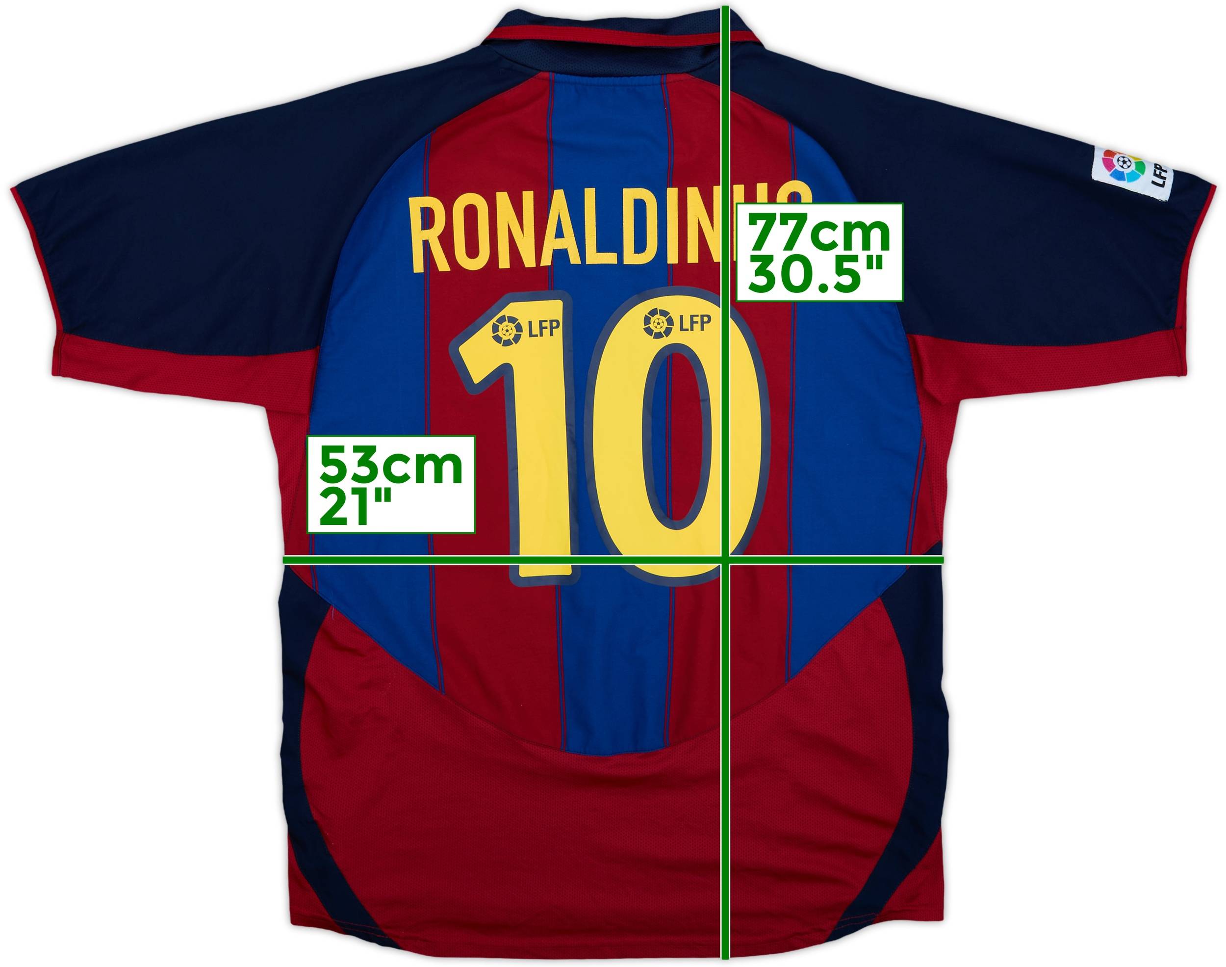 2003-04 Barcelona Home Shirt Ronaldinho #10 - 8/10 - (L)