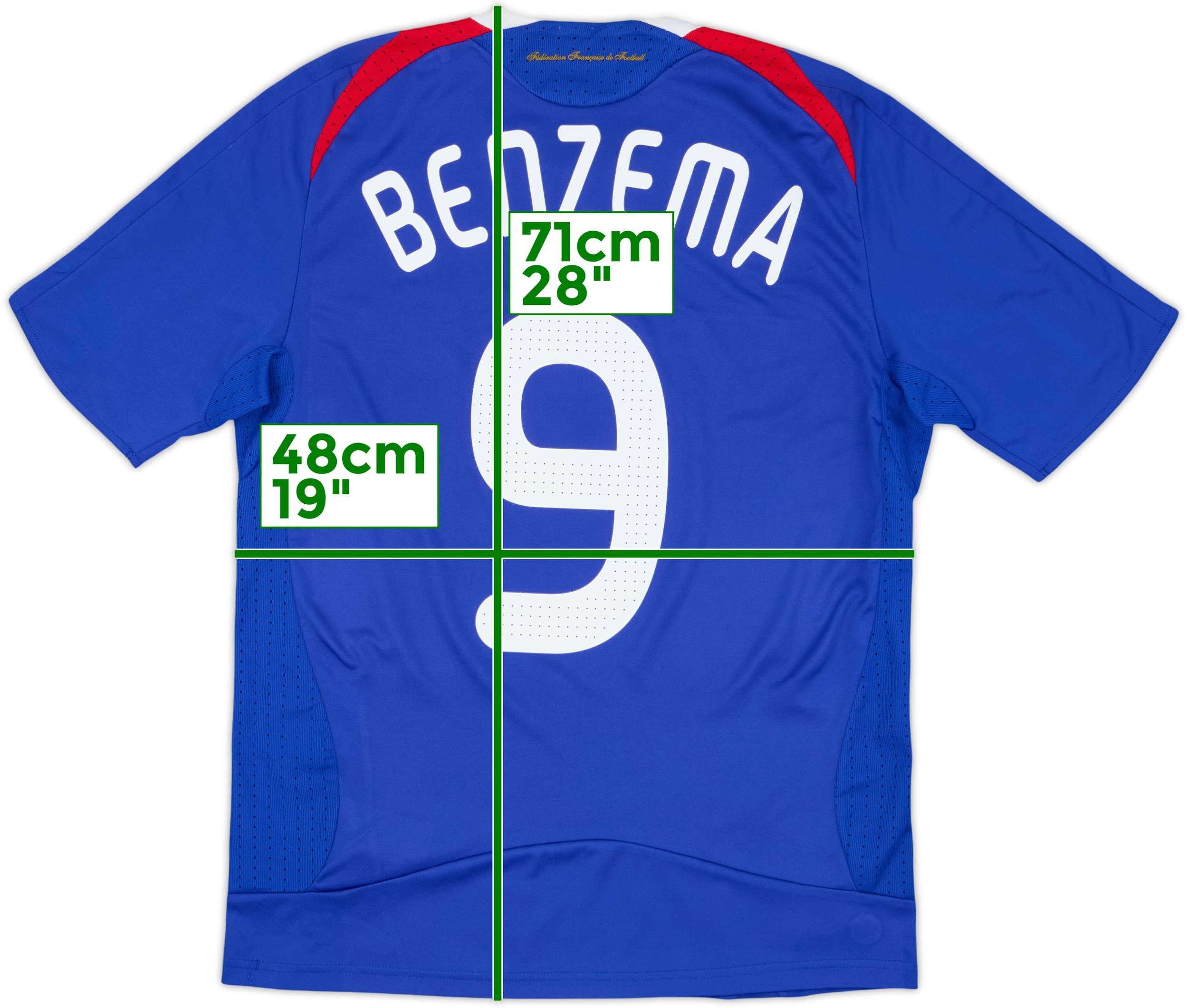 2007-08 France Home Shirt Benzema #9 - 6/10 - (S)
