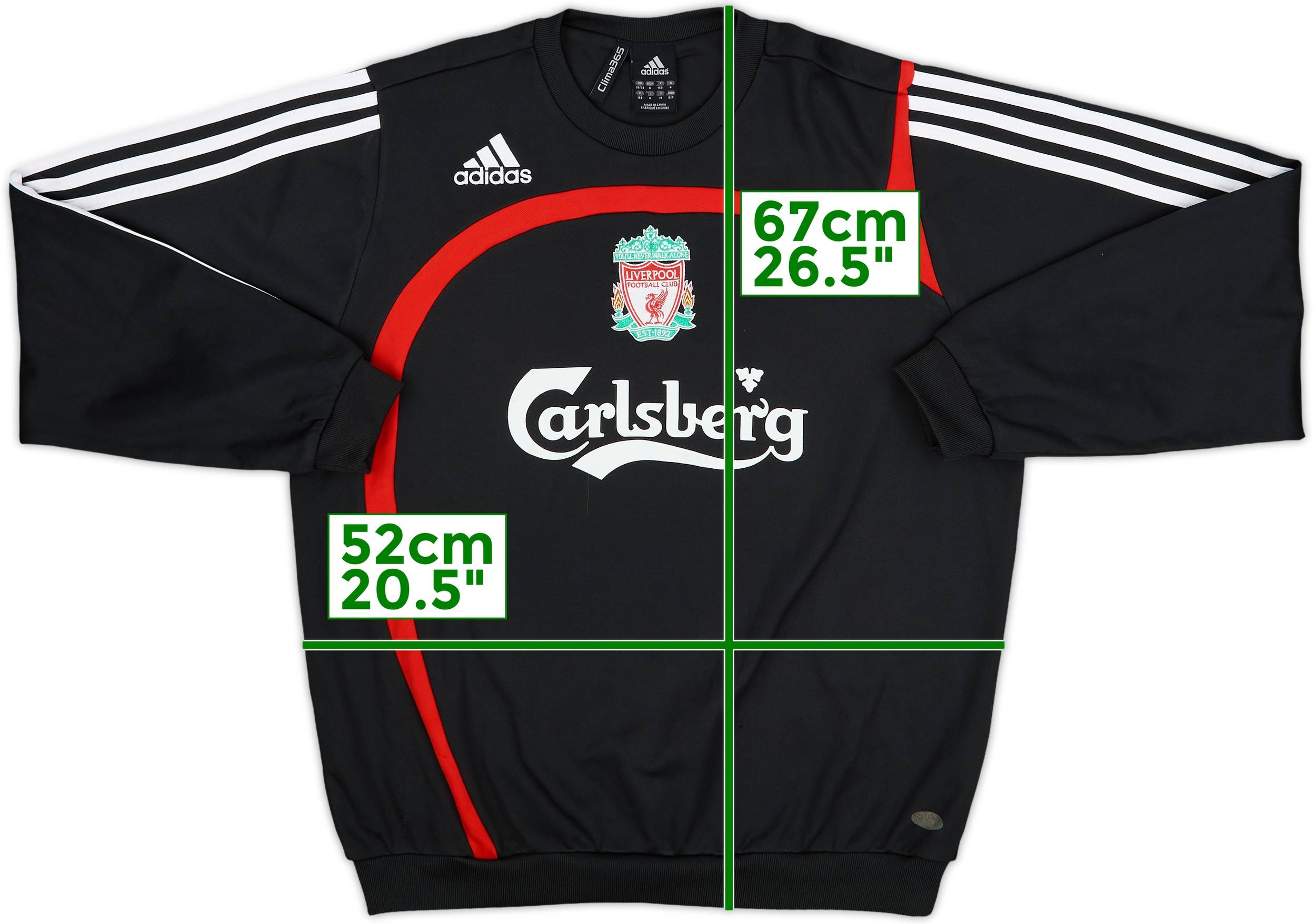 2007-08 Liverpool adidas Sweat Top - 8/10 - (S)