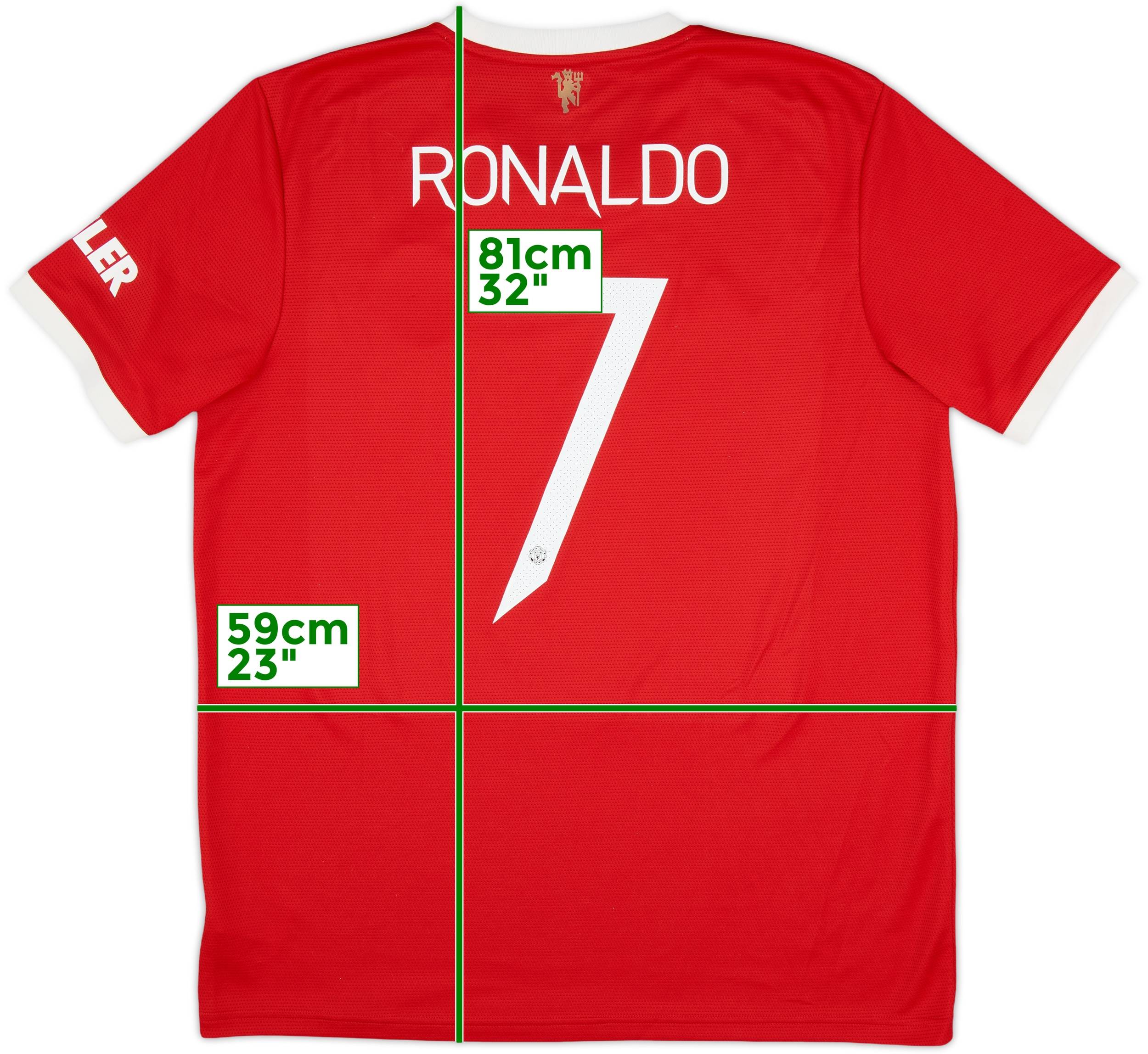 男性に人気！ 2021-22 Manchester United Home Shirt Ronaldo #7 - 10/10 - (XL) ウェア