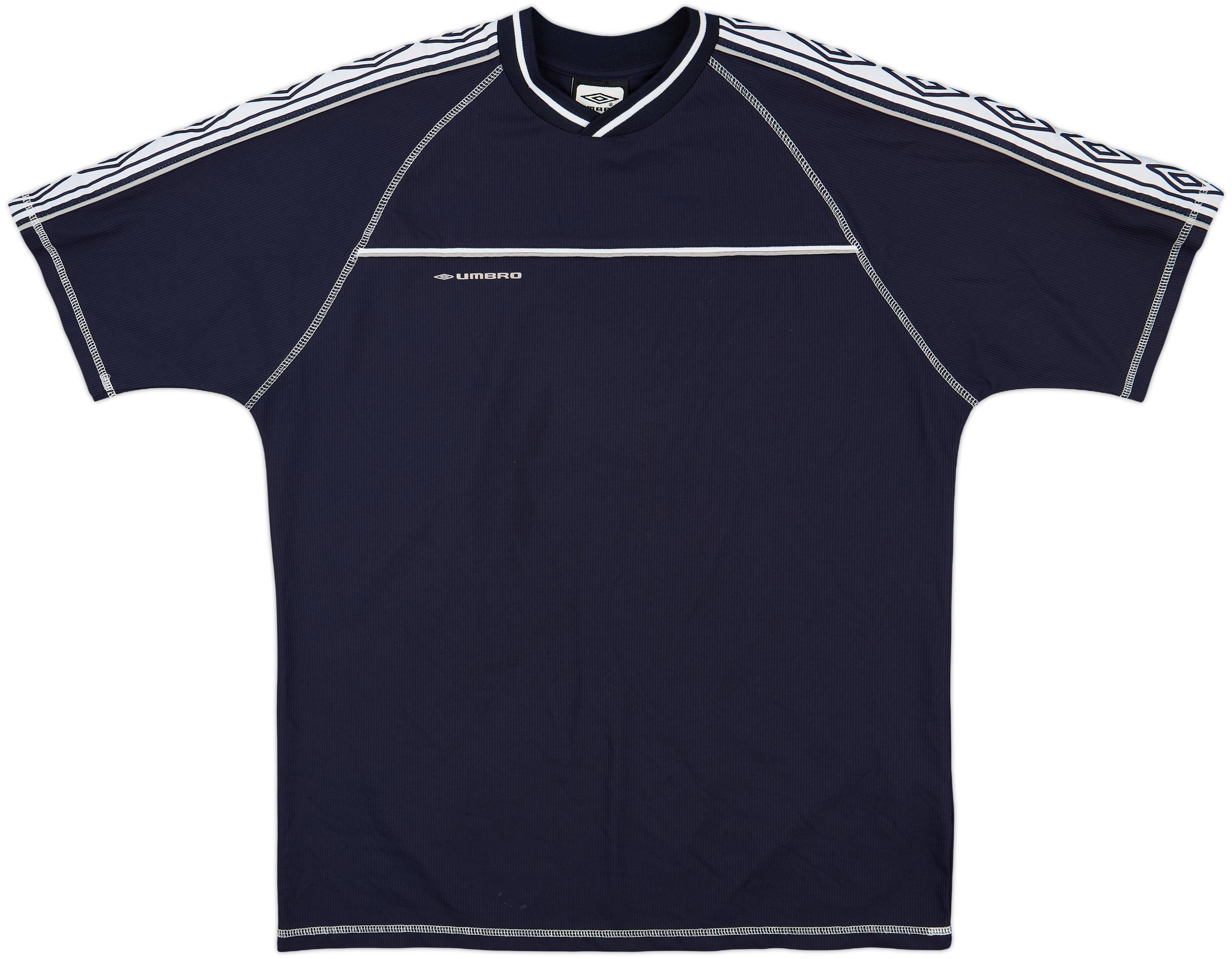 UMBRO ラガーシャツ 90s 00s ストリート テック BBOY Vintage UMBRO Big Logo Authentic T-shirt Blue Athletic Tee