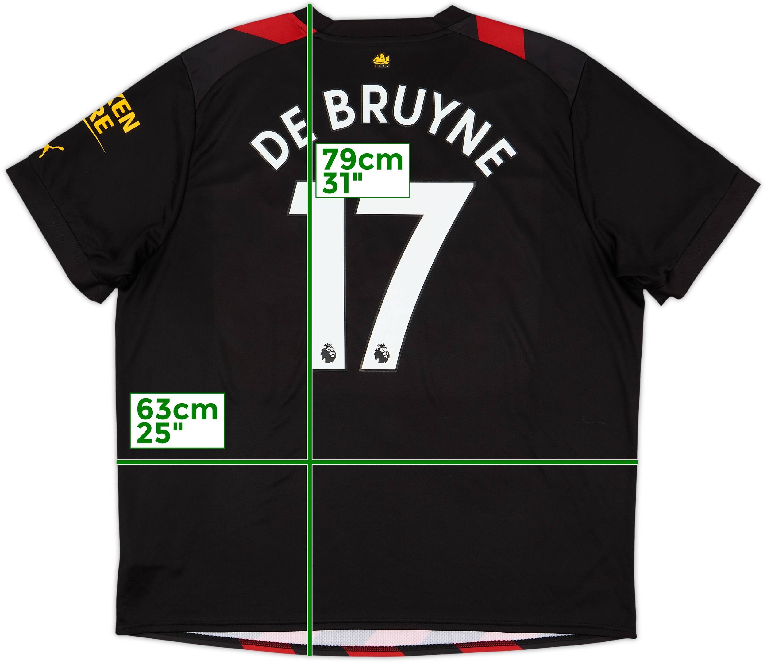 2022-23 Manchester City Away Shirt De Bruyne #17 - 9/10 - (XXL)