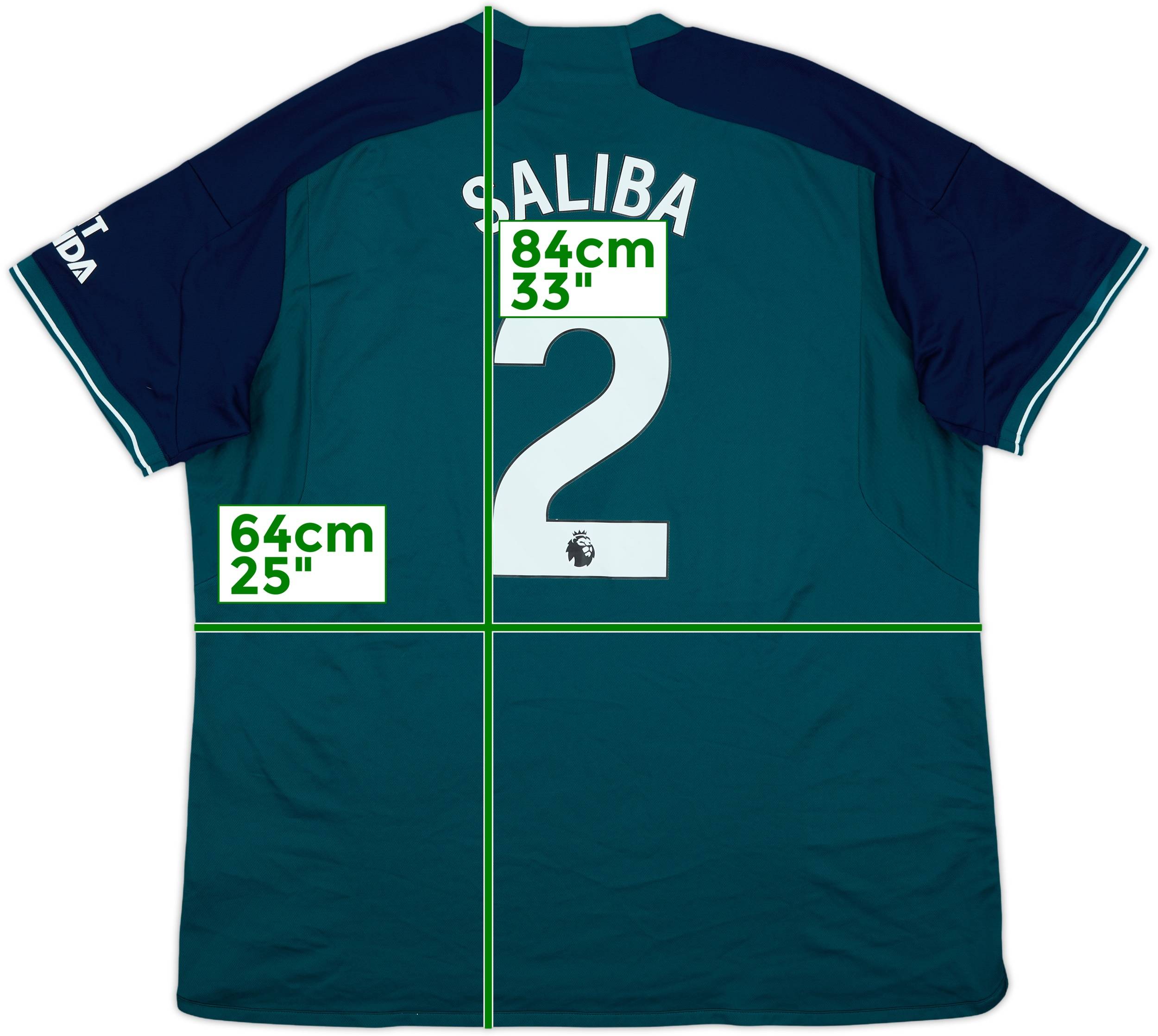 2023-24 Arsenal Third Shirt Saliba #2 - 8/10 - (XXL)