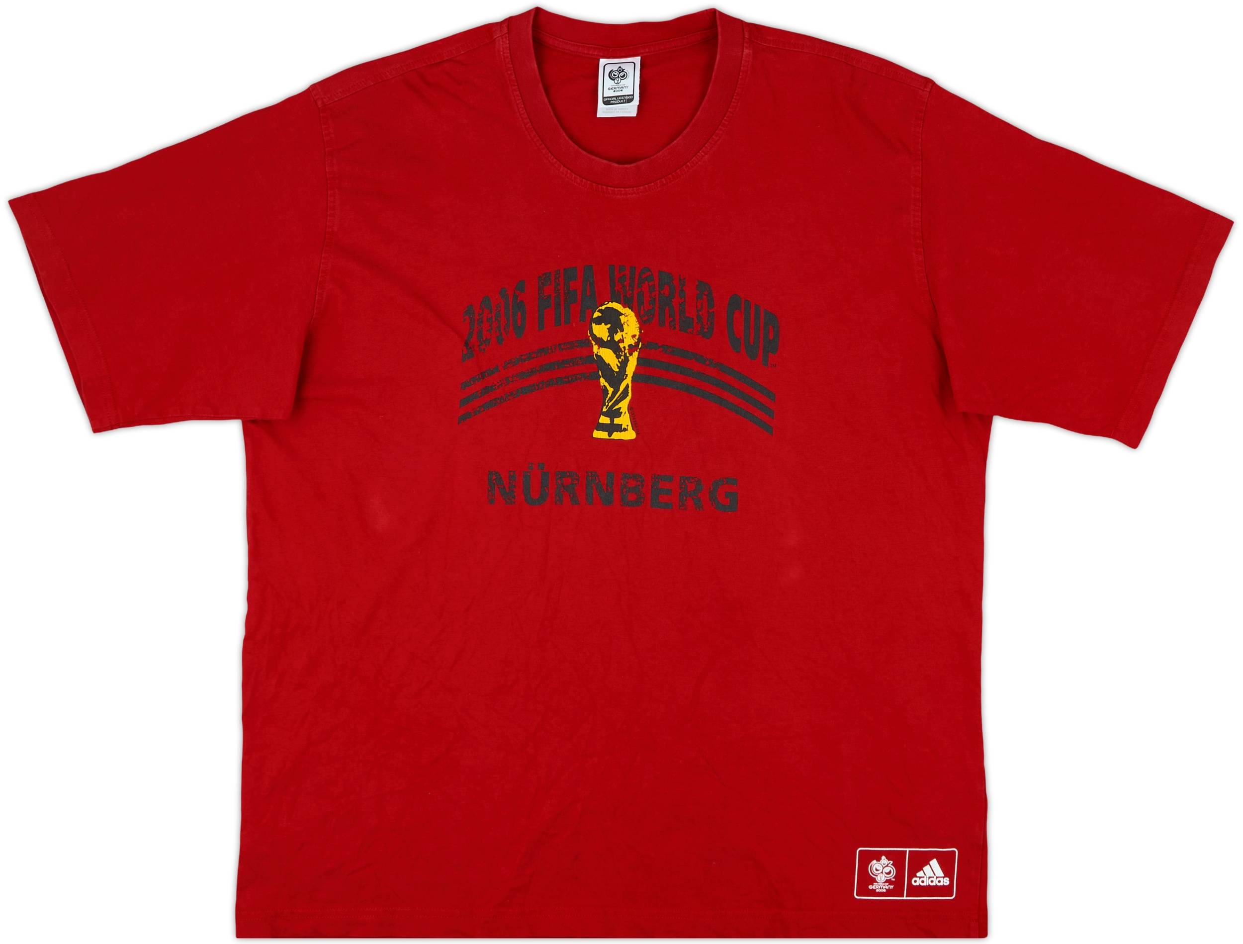 adidas 1.FC Nurnberg ニュルンベルク リンガーTシャツ 2006 adidas World Cup 'Nurnberg' Graphic Tee - 9/10 - (XL)