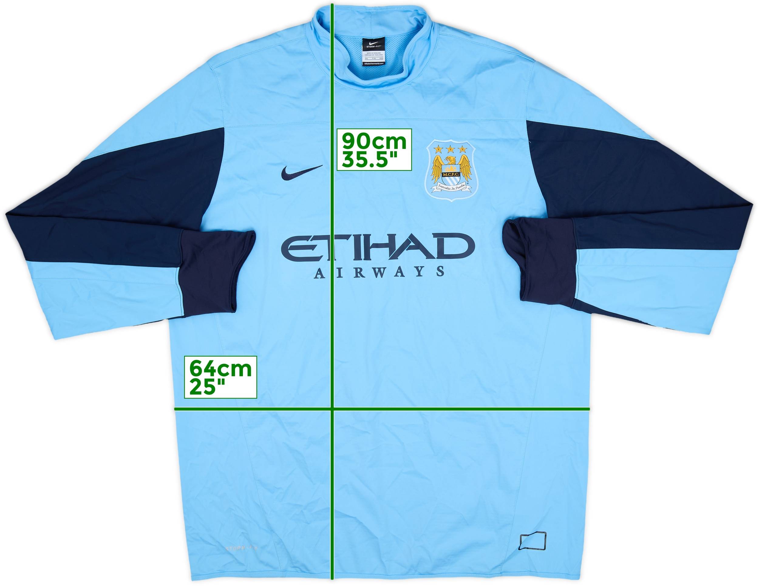 2013-14 Manchester City Nike 1/4 Zip Drill Top - 9/10 - (XXL)