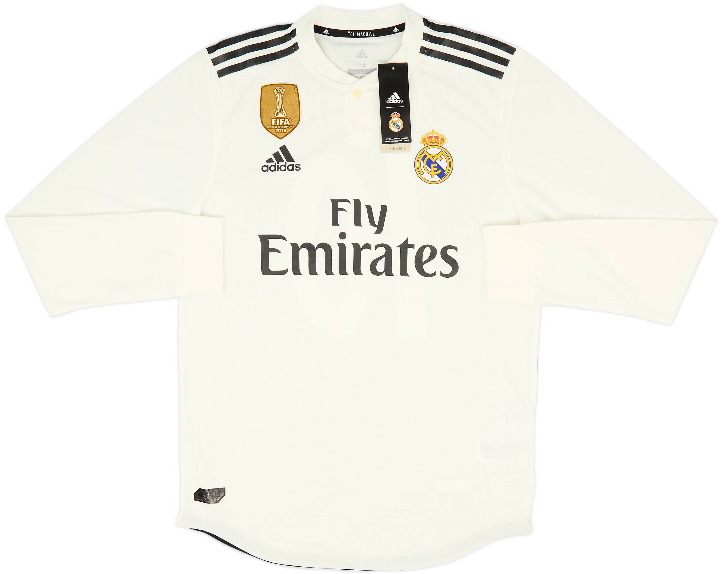 【正規18-19 レアルマドリード home L/S MODRIĆ #10】 2018-19 Real Madrid Authentic Home L/S Shirt Modric #10 (M)