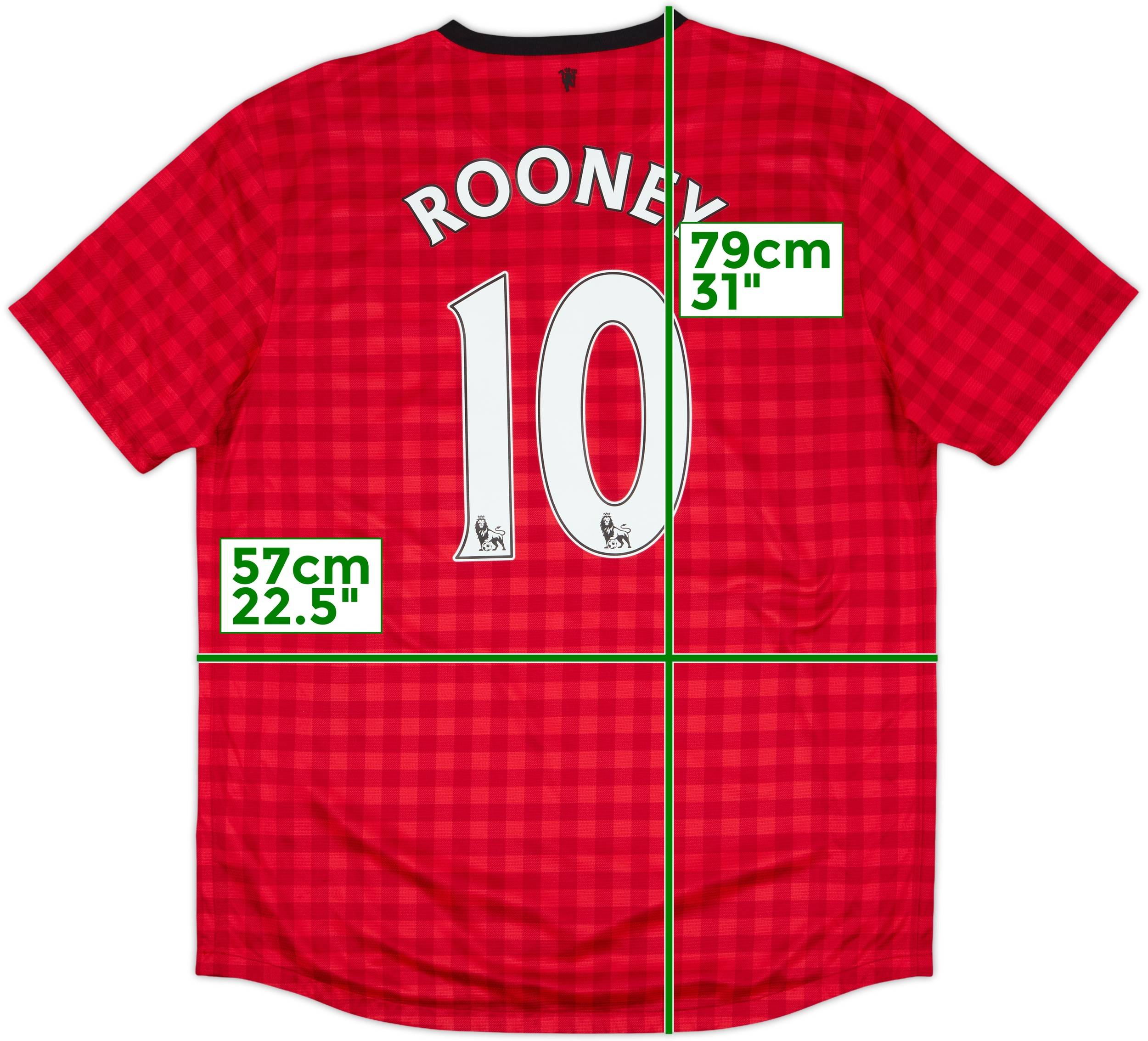 2012-13 Manchester United Home Shirt Rooney #10 - 6/10 - (XL)