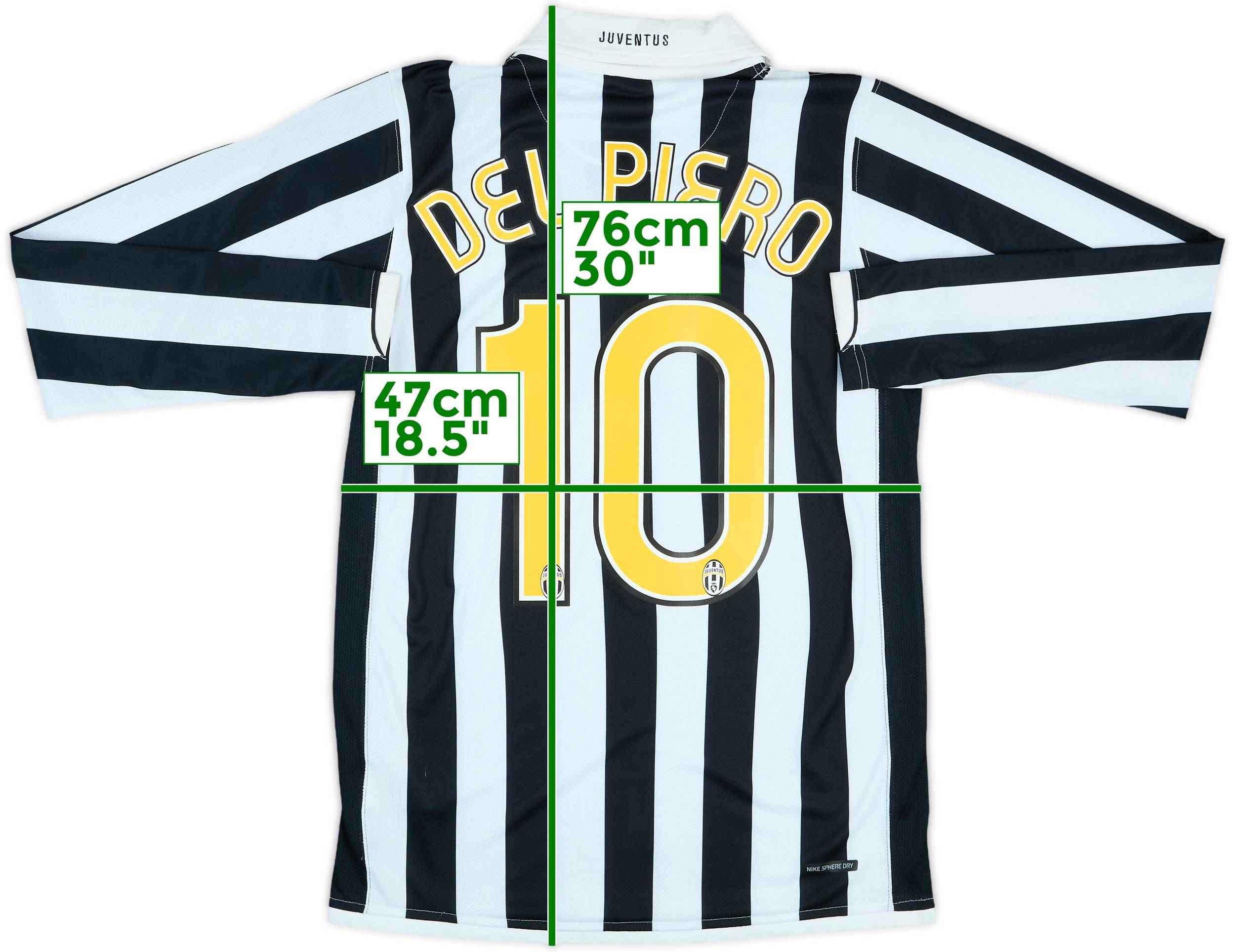 スーパーセール 半額 Juventus 2006-07 Home (S) #10 Piero Del Shirt L/S ウェア