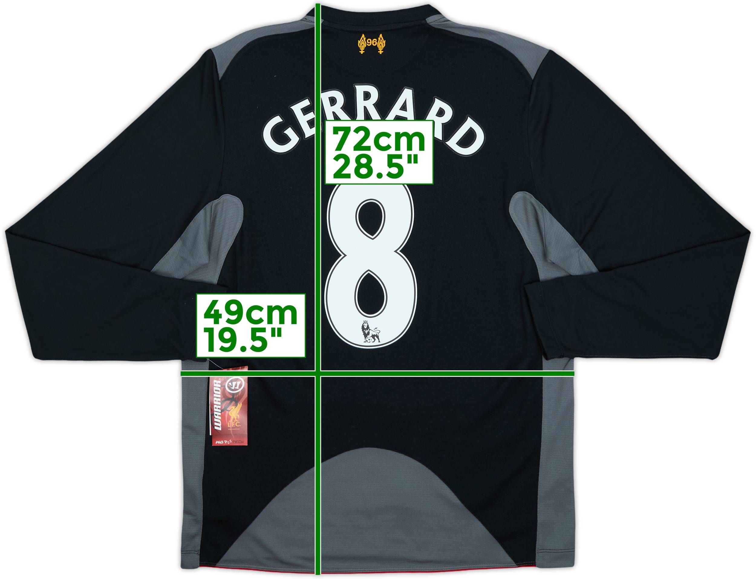 希少 黒入荷！ 2012-13 (S) #8 Gerrard Shirt L/S Away Liverpool ウェア