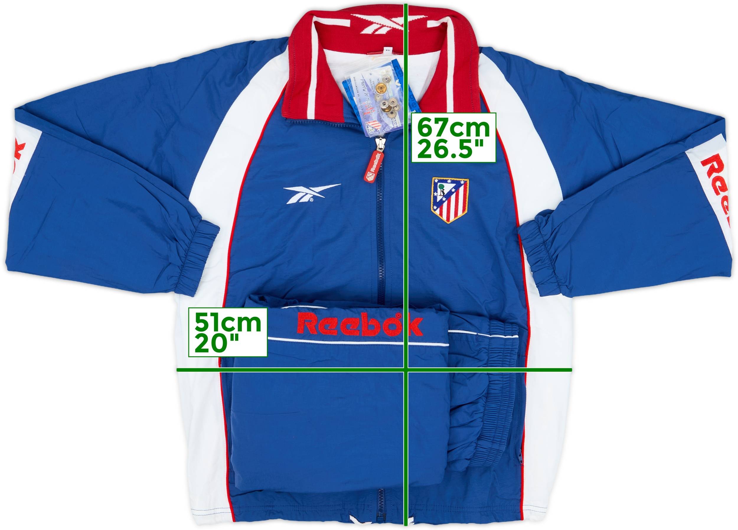 1998-99 Atletico Madrid Reebok Full Tracksuit (XL.Boys)