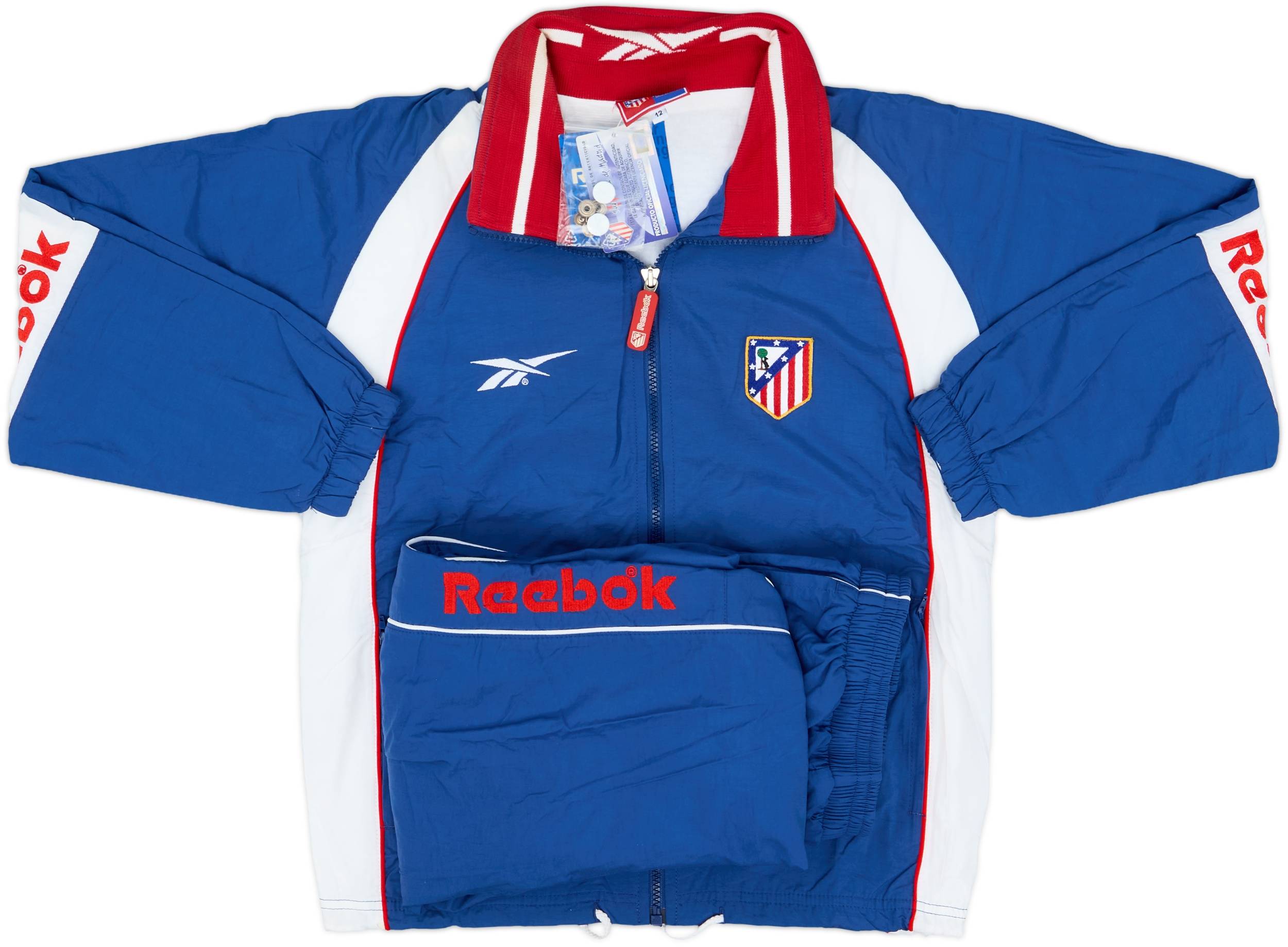 激レア アトレティコ・マドリー 98/99 ユニフォーム リーボック L〜XL 1998-99 Atletico Madrid Reebok Full Tracksuit (L.Boys)