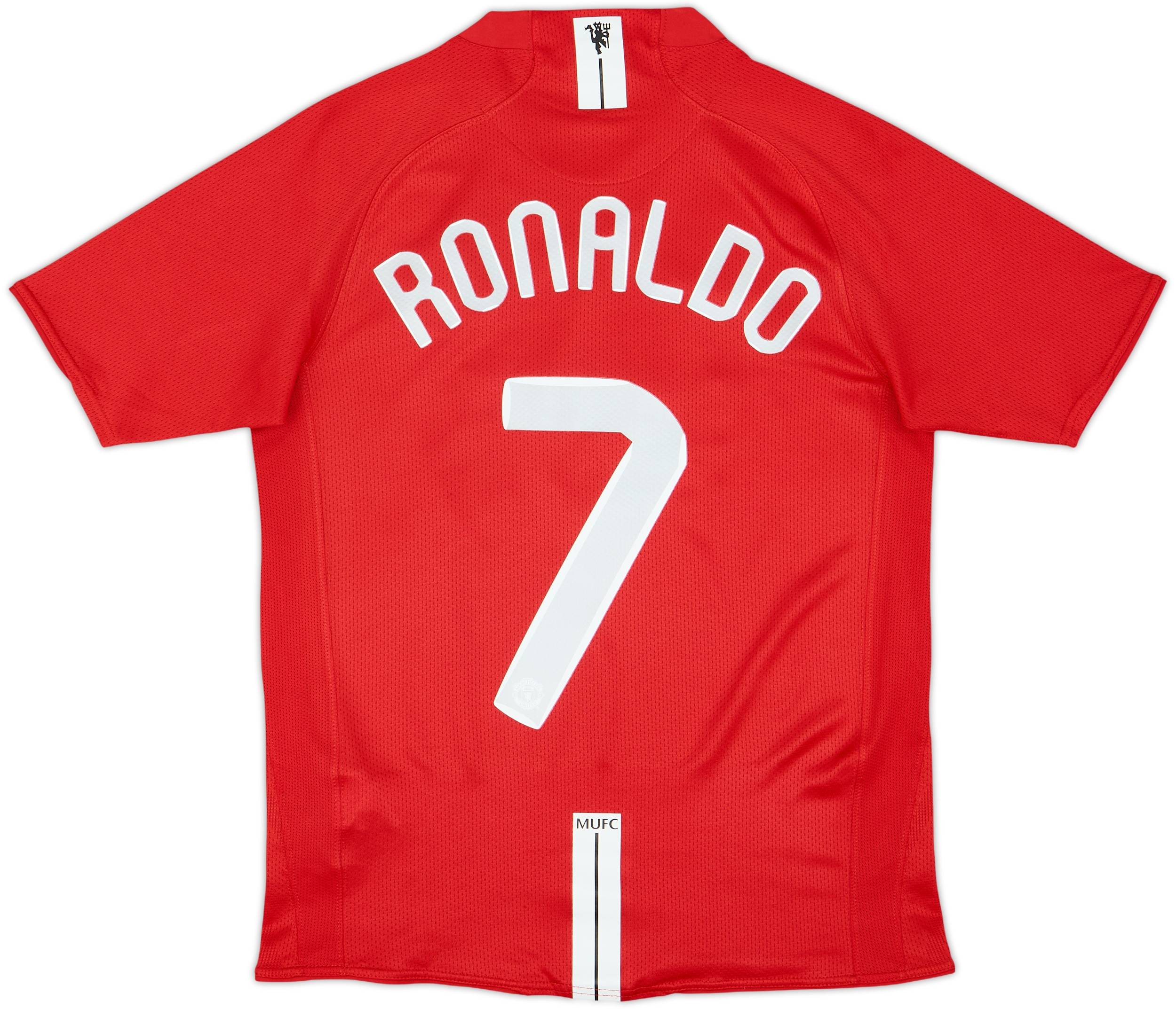 【正規品07-09 Manchester U C.Ronaldo #7】 2007-09 Manchester United Home Shirt Ronaldo #7 - 8/10 - (XL.Boys)