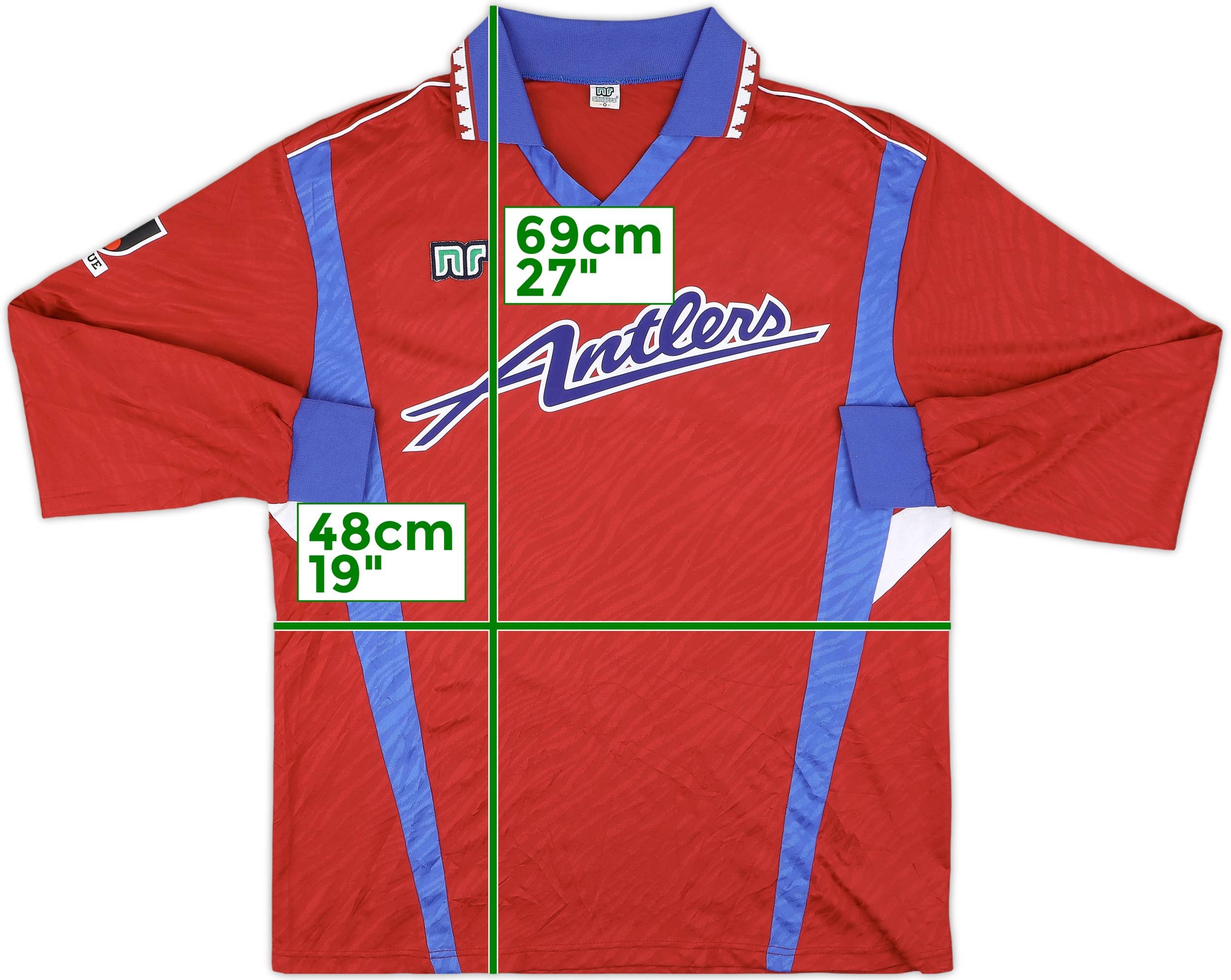 【35％OFF】 1992 Kashima (L) - 8/10 - Shirt L/S Home Antlers ウェア