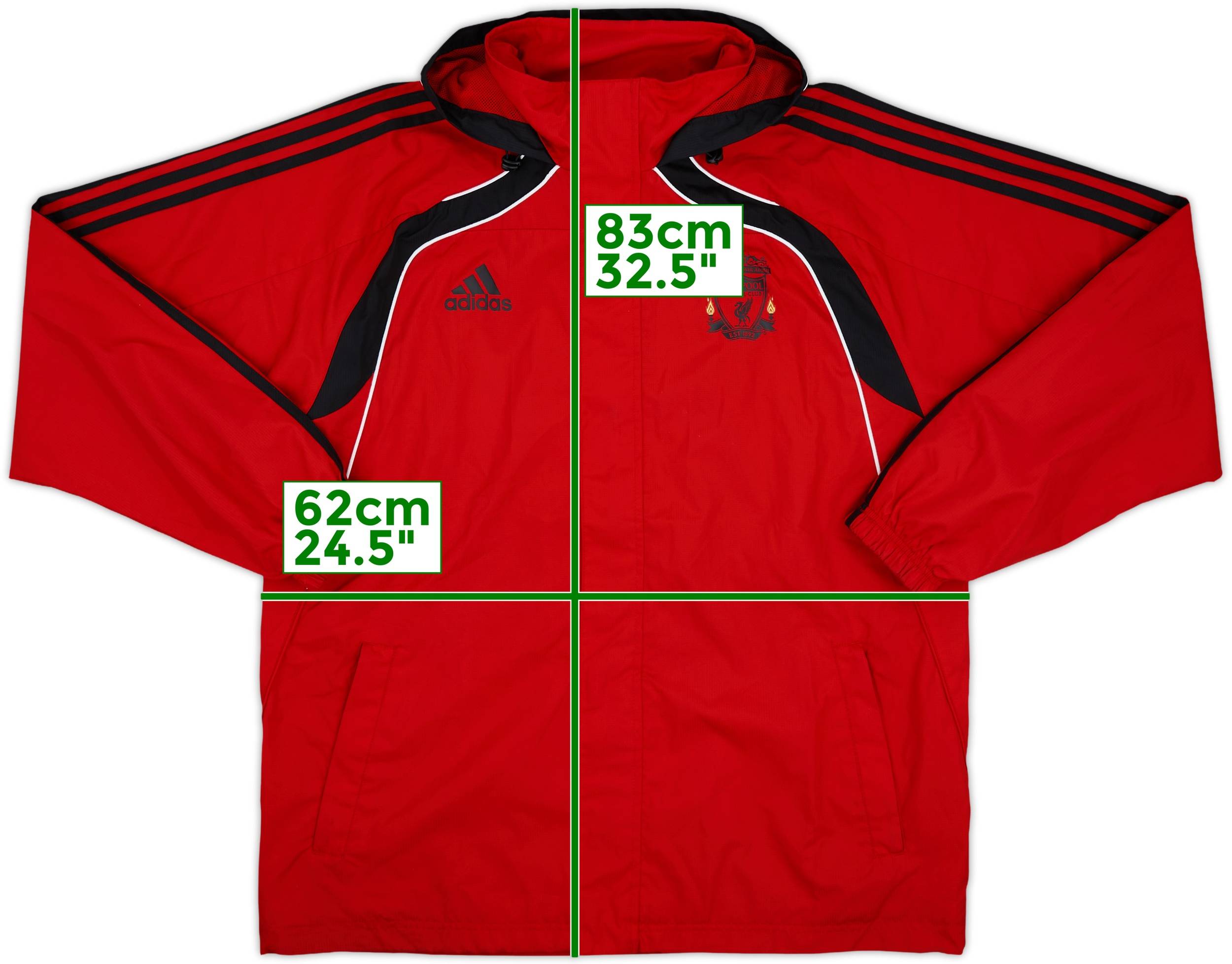 今年人気のブランド品や Rain Hooded adidas Liverpool 2010-11 Jacket (L) - 8/10 - ウェア