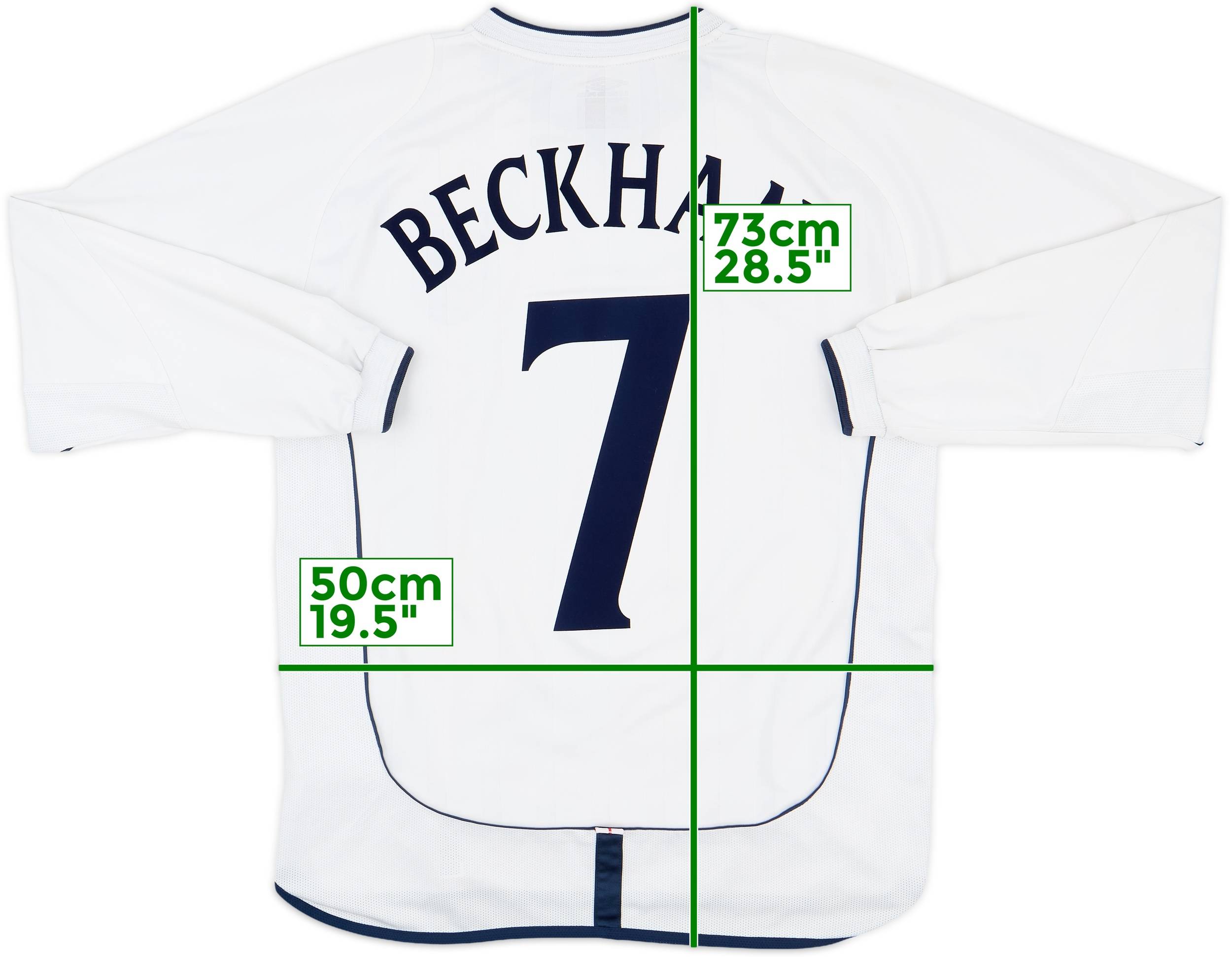 【はこぽす対応商品】 England 2001-03 Home (M) - 8/10 - #7 Beckham Shirt L/S ウェア