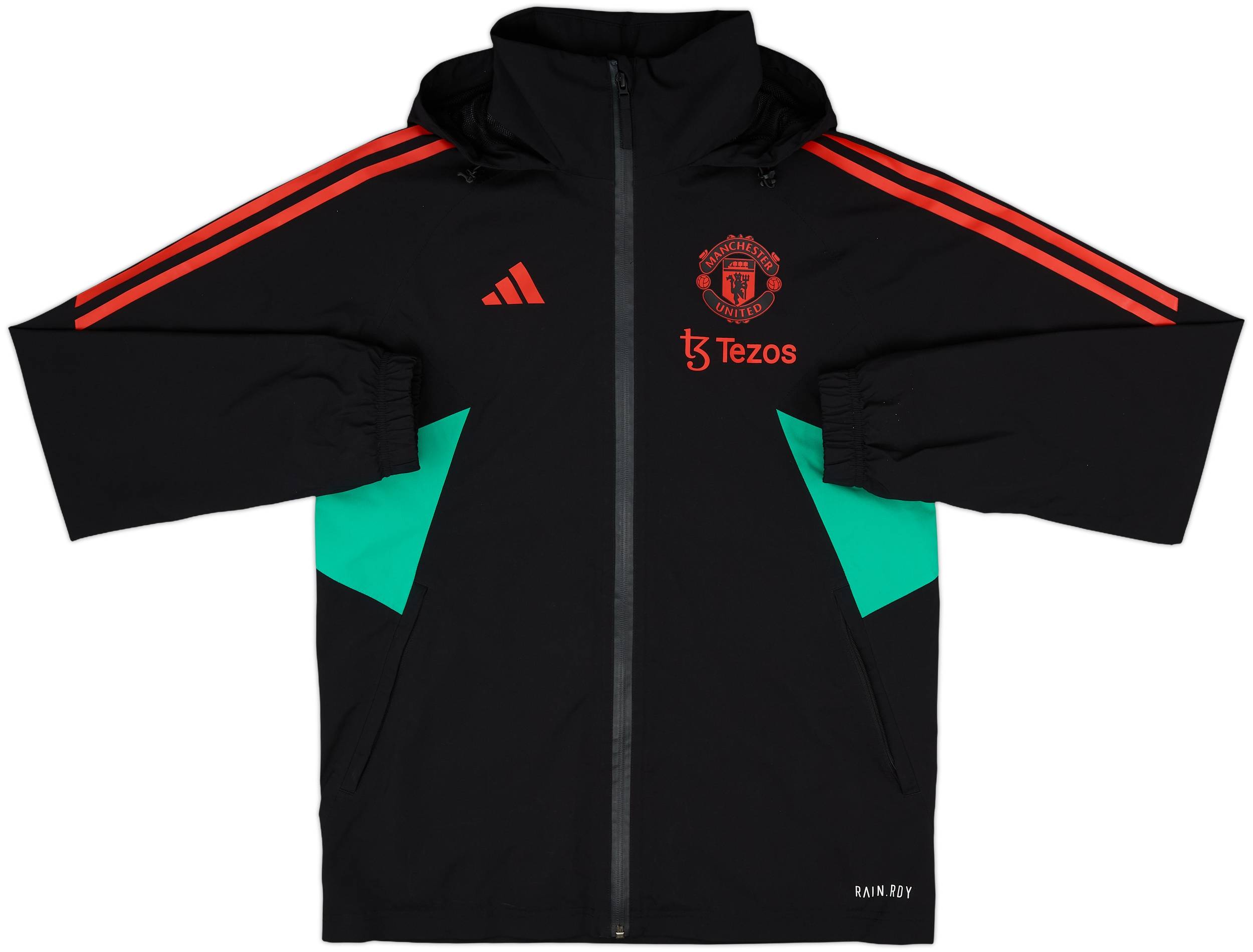 2023-24 Manchester United adidas Hooded Rain Jacket - 8/10 - (S)