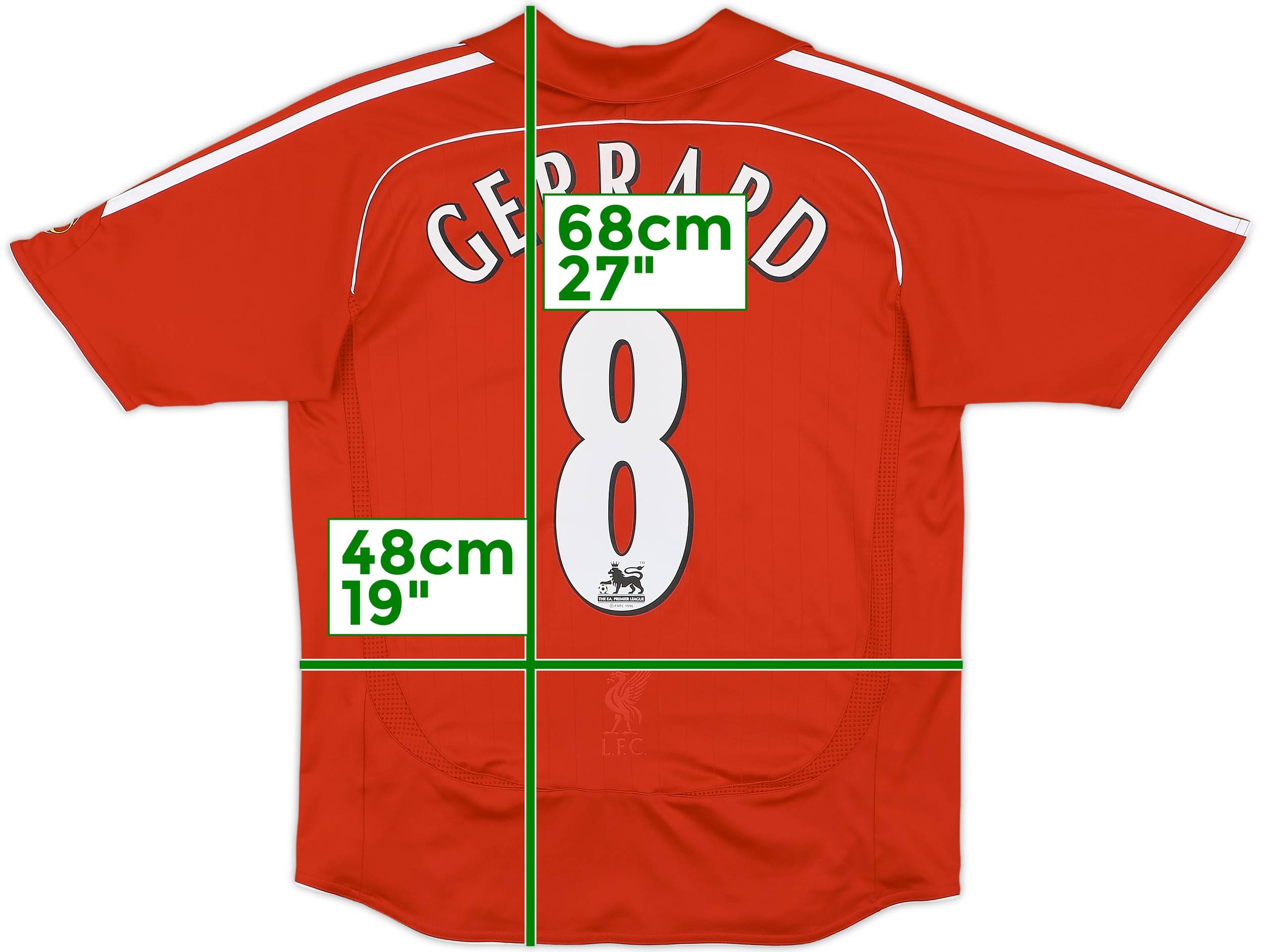 【高額売筋】 Home Liverpool 2006-08 Shirt (L.Boys) - 5/10 - #8 Gerrard 応援グッズ